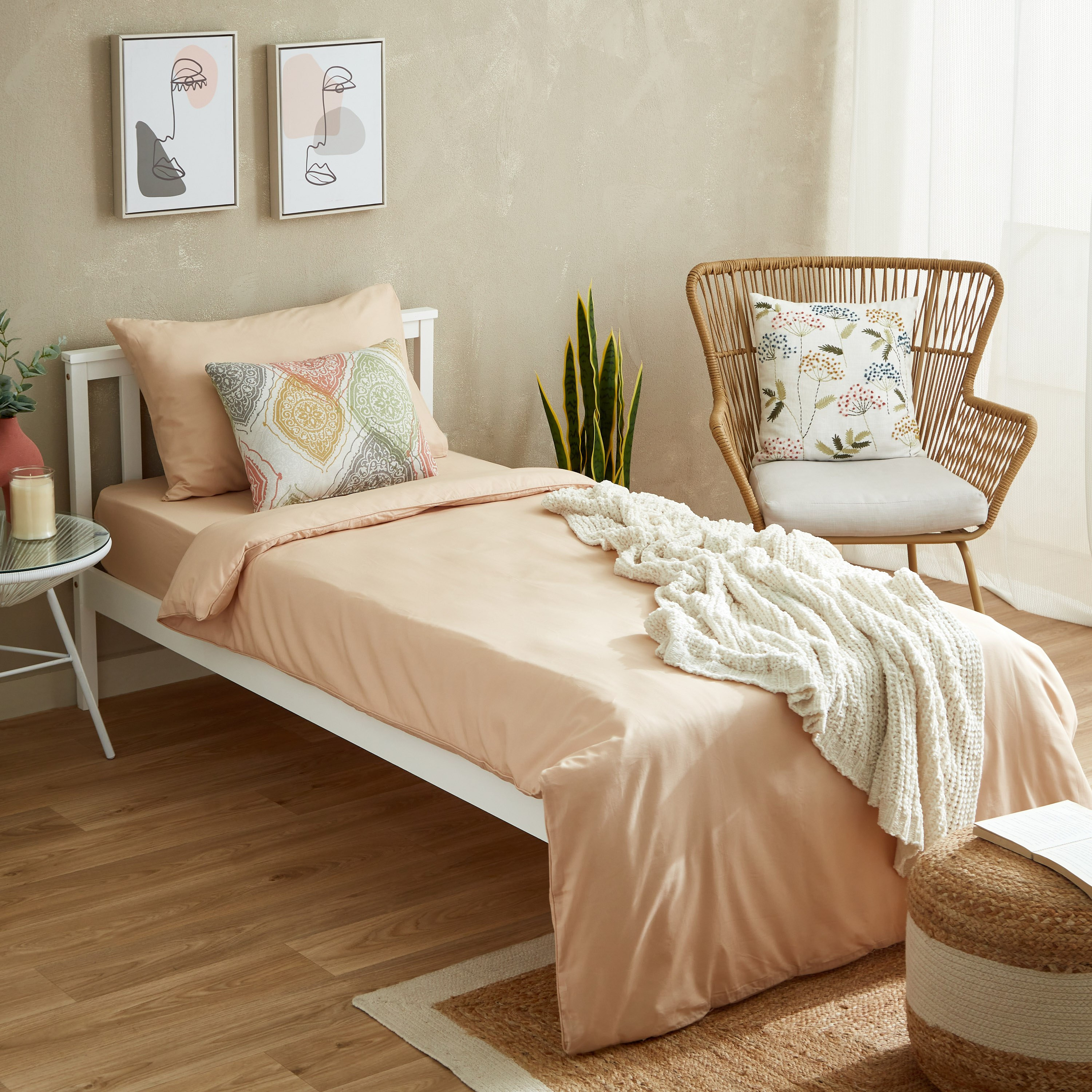 طقم غطاء لحاف قطن فردي سادة 3 قطع من زينيث - 135x220 سم-hbxhomeware-bedding-duvetcovers-image-8