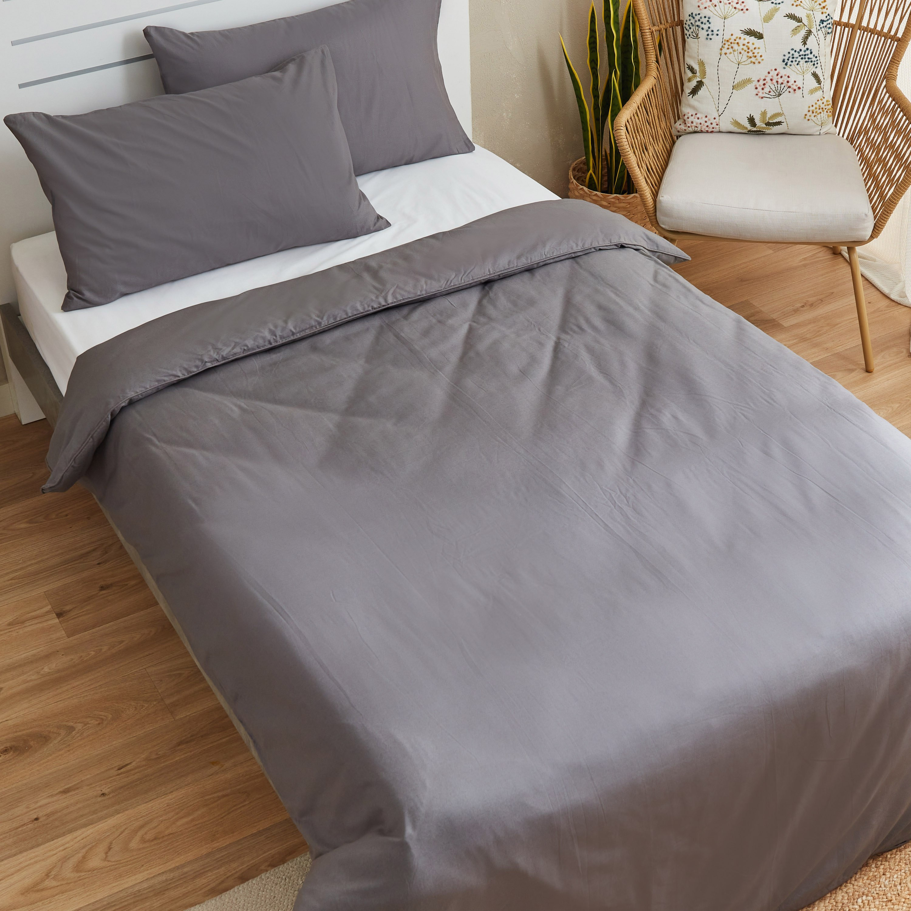 طقم غطاء لحاف قطن سادة مزدوج 4 قطع من زينيث - 160x220 سم-hbxhomeware-hbxdecorandfurnishings-image-4