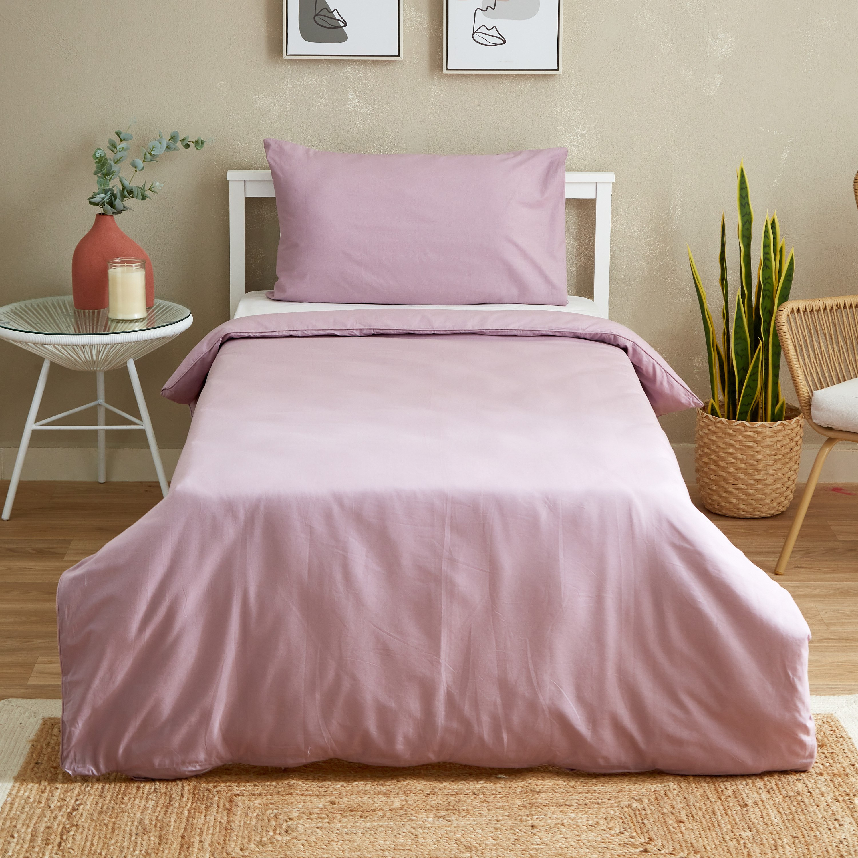 طقم غطاء لحاف قطن فردي سادة 3 قطع من زينيث - 135x220 سم-hbxhomeware-hbxdecorandfurnishings-image-2