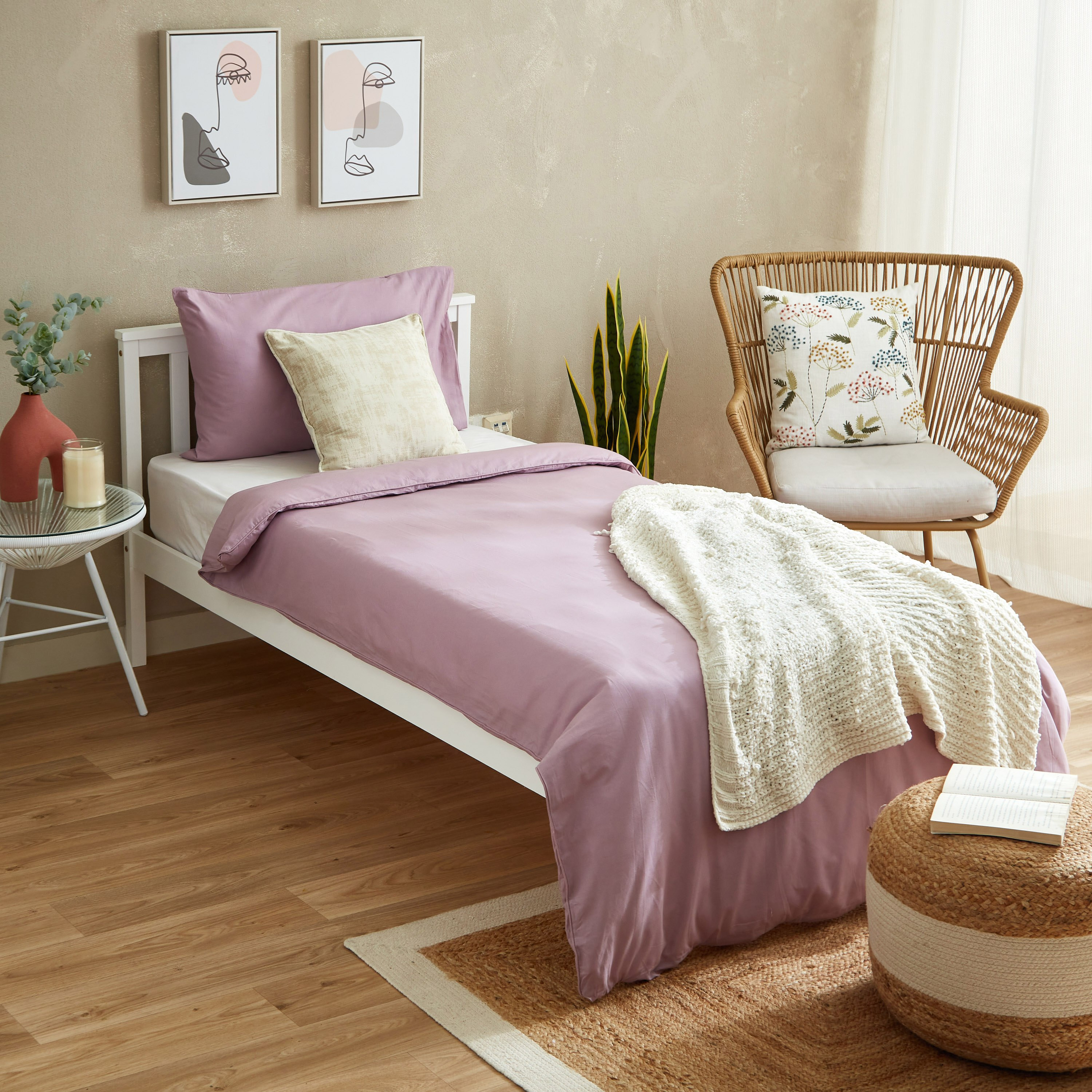طقم غطاء لحاف قطن فردي سادة 3 قطع من زينيث - 135x220 سم-hbxhomeware-hbxdecorandfurnishings-image-9