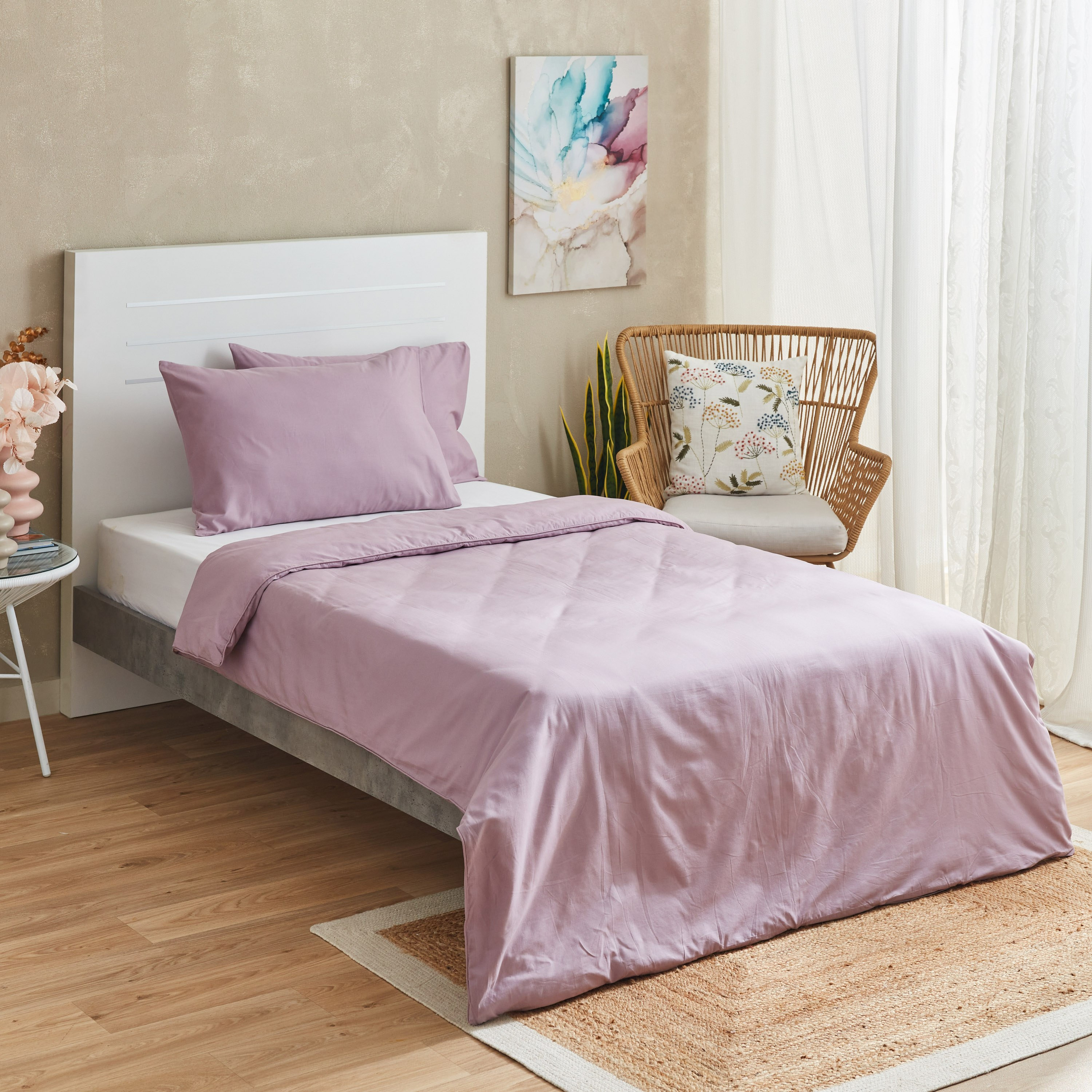 طقم غطاء لحاف قطن سادة مزدوج 4 قطع من زينيث - 160x220 سم-hbxhomeware-hbxdecorandfurnishings-image-1
