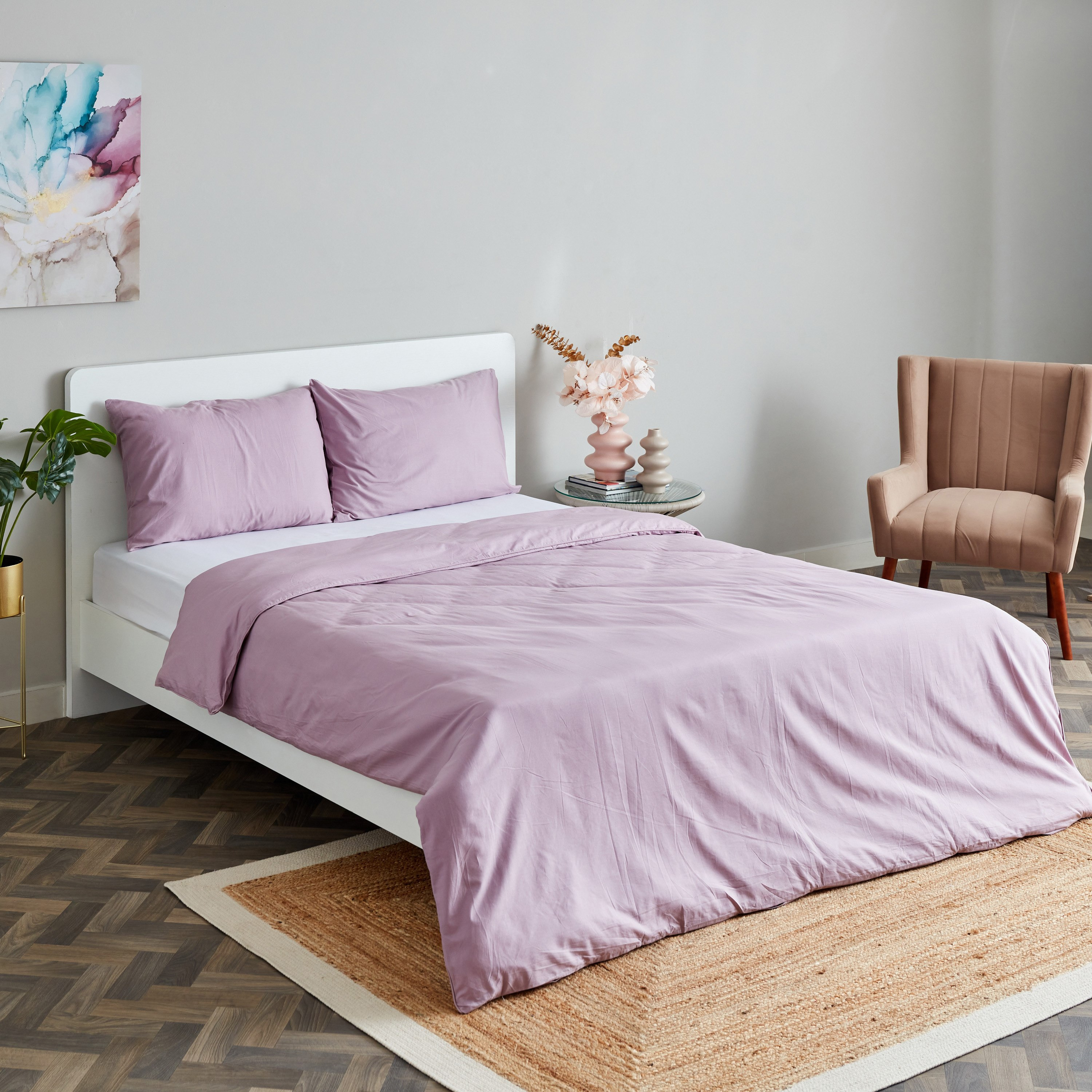 طقم غطاء لحاف كوين قطن سادة 4 قطع من زينيث - 200x240 سم-hbxhomeware-hbxdecorandfurnishings-image-1