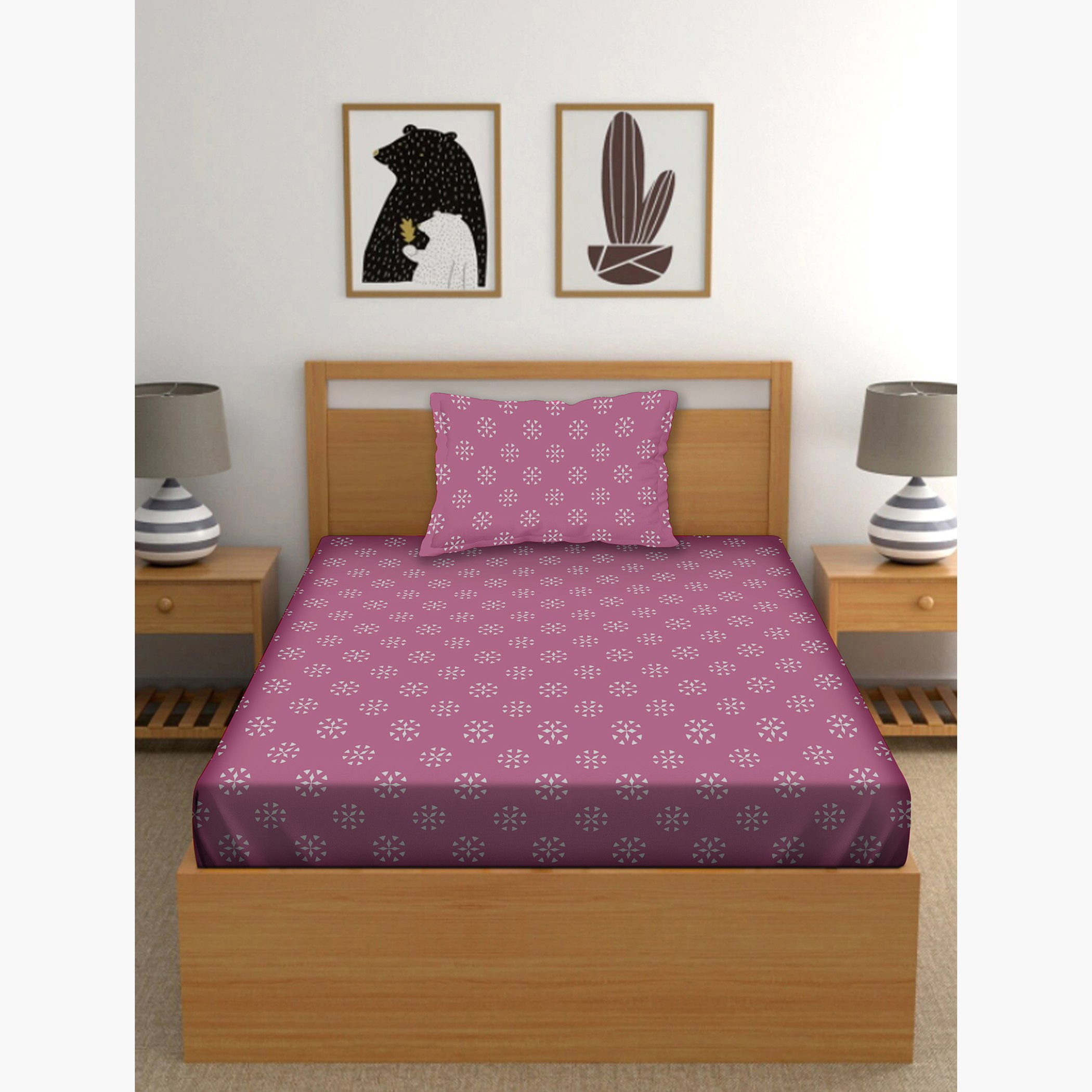 شرشف مطّاطي فردي قطن بطبعات فراشة من زايلا - 90x200+25 سم-hbxhomeware-bedding-fittedsheets-image-2