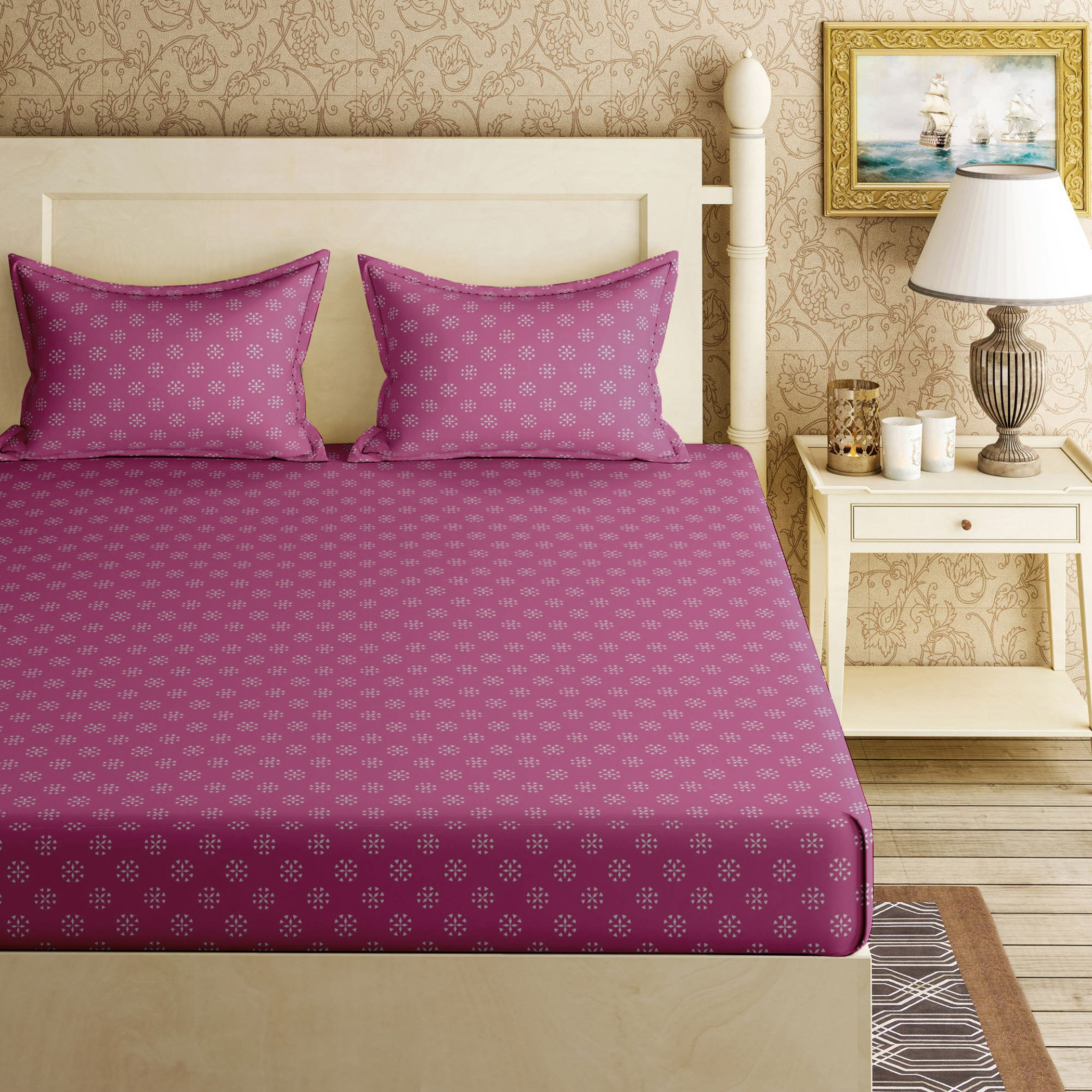 شرشف مطّاطي كينج قطن بطبعات فراشة من زايلا - 180x200+33 سم-hbxhomeware-hbxbedroom-image-1