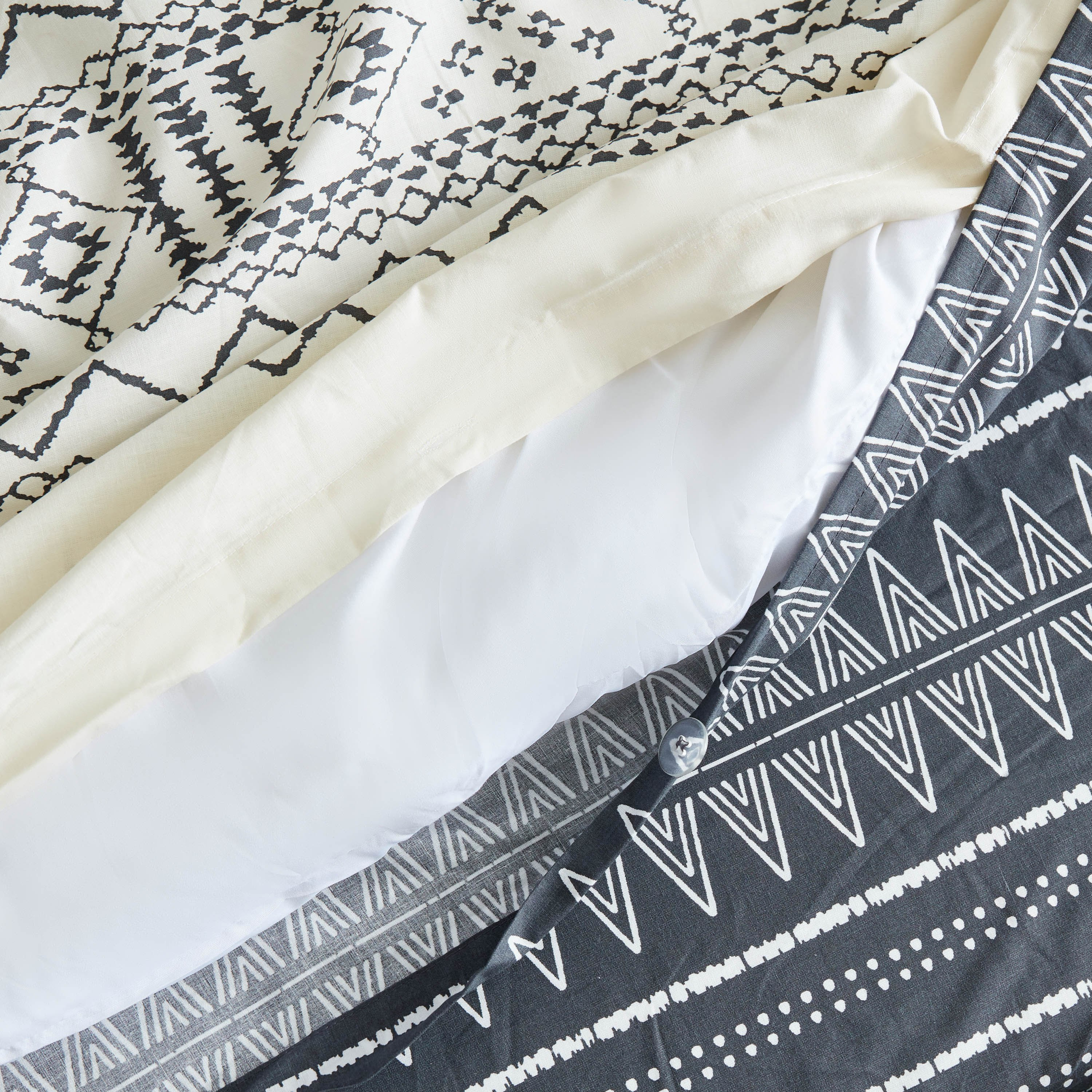 طقم غطاء لحاف قطن كوين يستخدم على الوجهين 4 قطع بطبعات من زايلا - 200x240 سم-hbxhomeware-bedding-duvetcovers-image-7