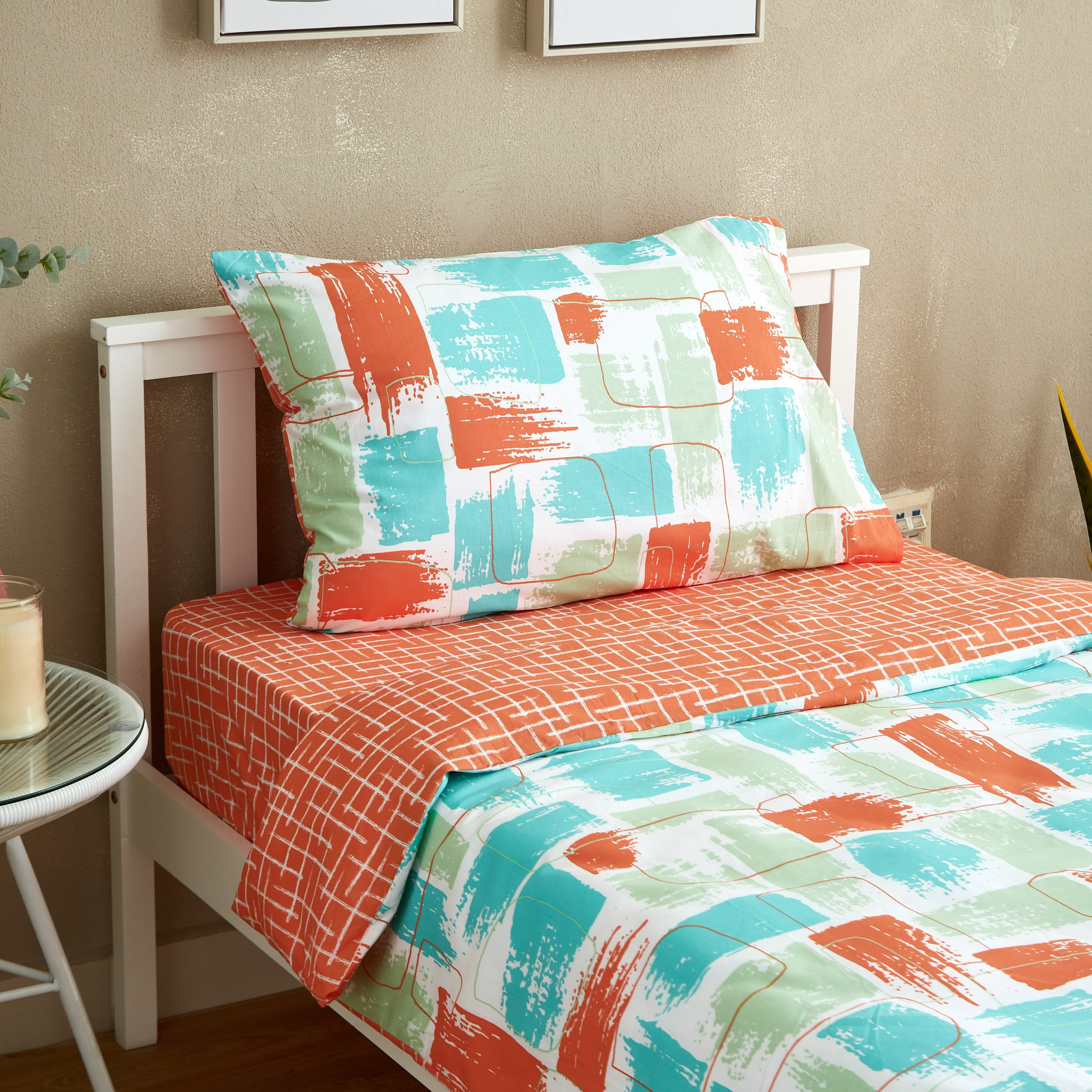 طقم غطاء لحاف فردي قطن يستخدم على الوجهين بطبعات تجريدية 3 قطع من زايلا - 135x220 سم-hbxhomeware-hbxdecorandfurnishings-image-4