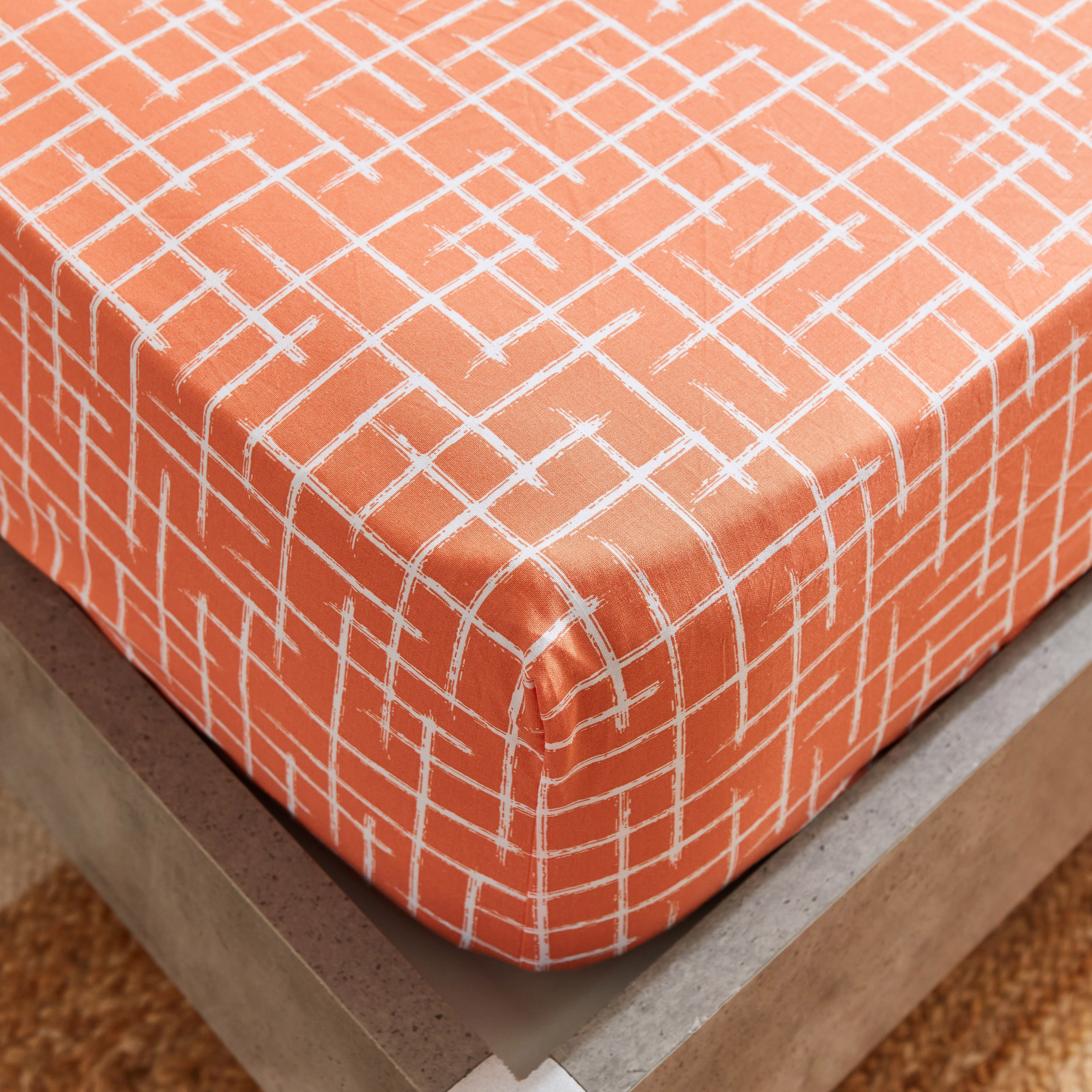 شرشف مطاطي توين قطن بطبعات تجريدية من زايلا - 120x200+33 سم-hbxhomeware-hbxbedroom-image-4