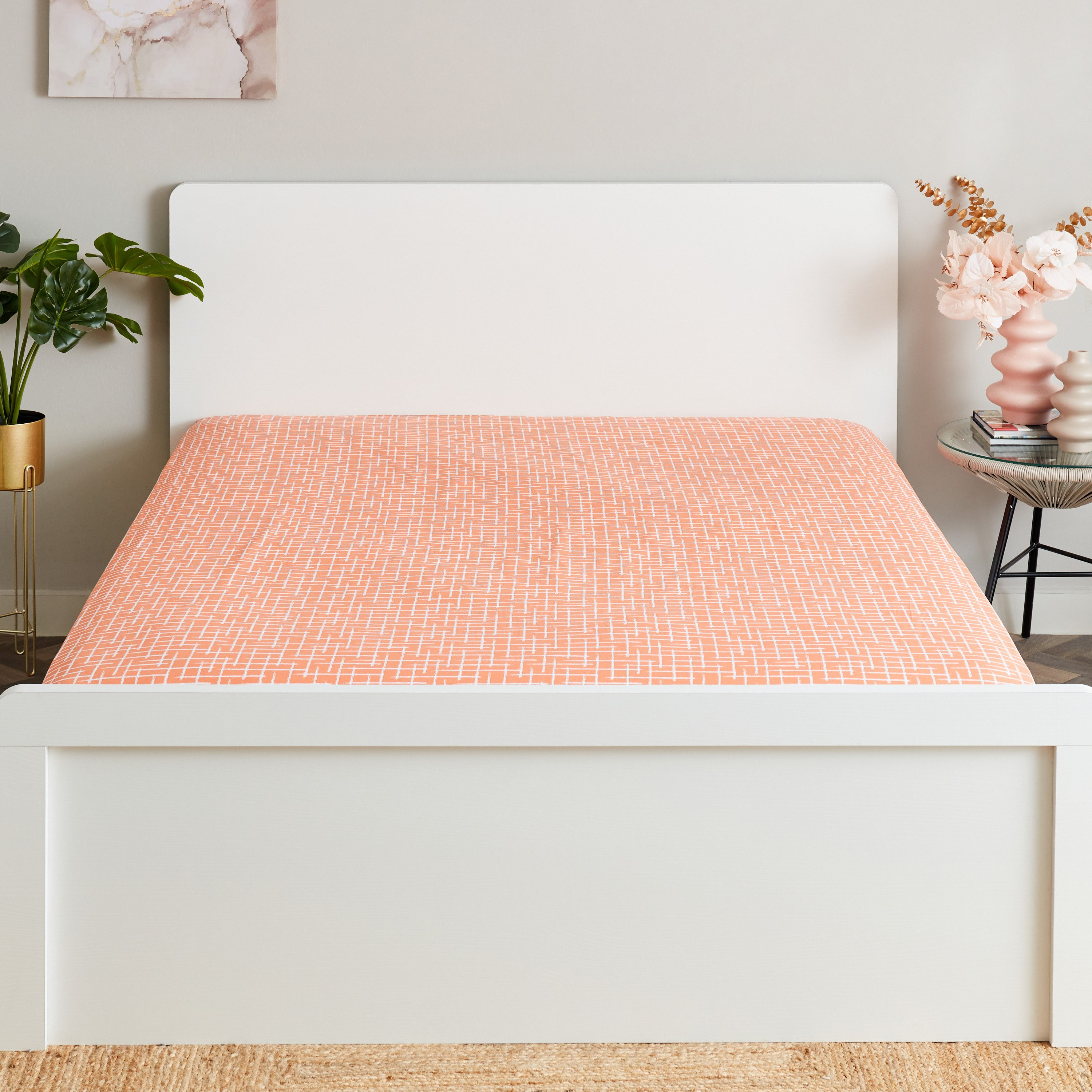 شرشف مطاطي كوين قطن بطبعات تجريدية من زايلا - 150x200+33 سم-hbxhomeware-hbxbedroom-image-2