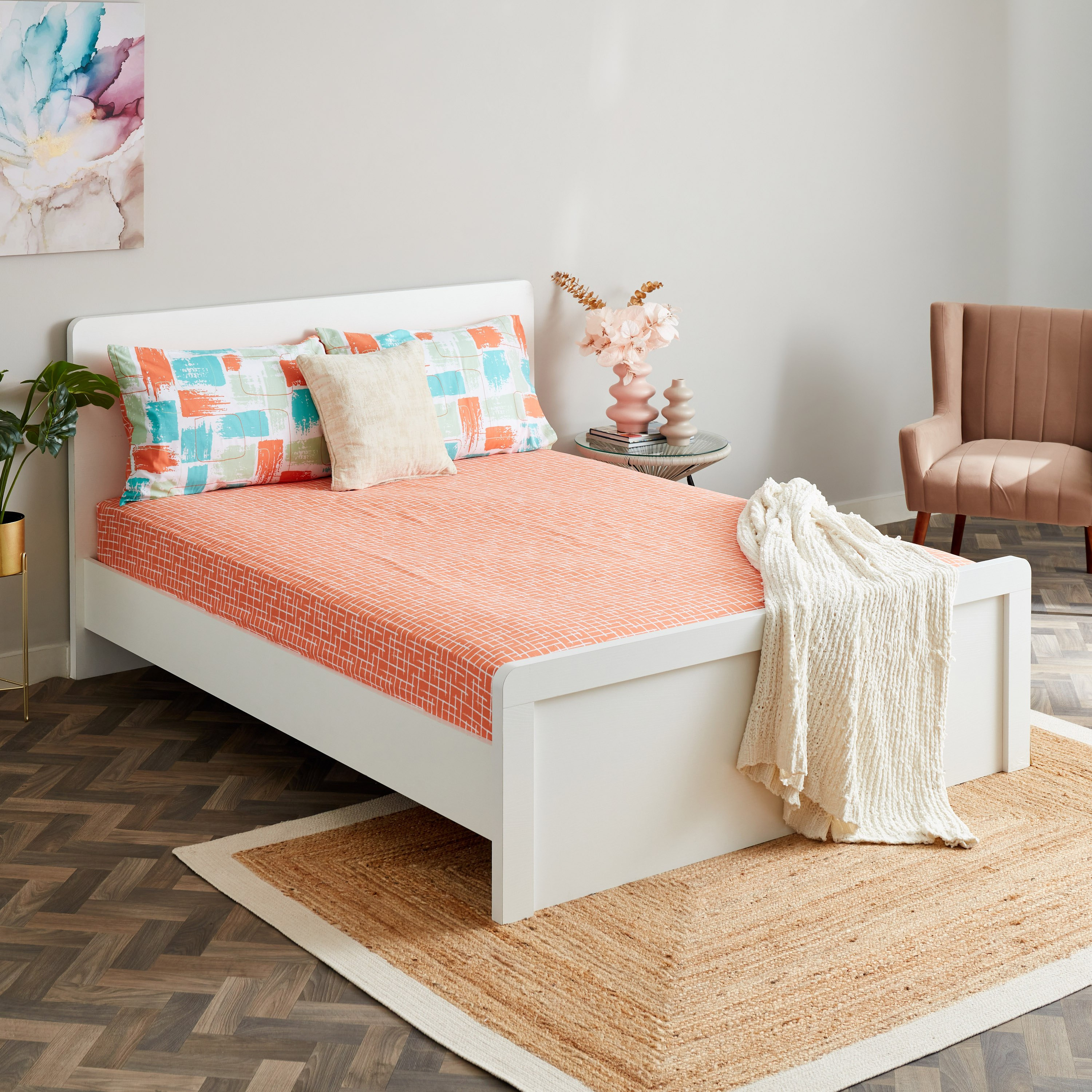 شرشف مطاطي كوين قطن بطبعات تجريدية من زايلا - 150x200+33 سم-hbxhomeware-hbxbedroom-image-6