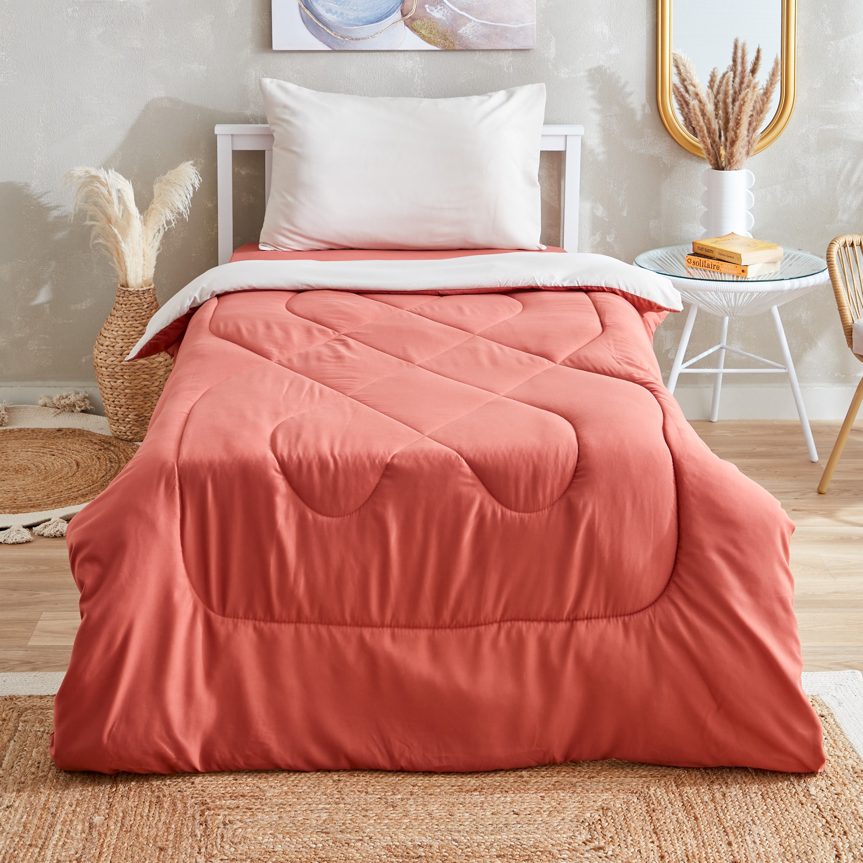 طقم لحاف فردي من الألياف الدقيقة يستخدم على الوجهين قطعتين من ديربي - 135x220 سم-hbxkidsandyouth-beddingandfurnishings-comfortersets-image-2