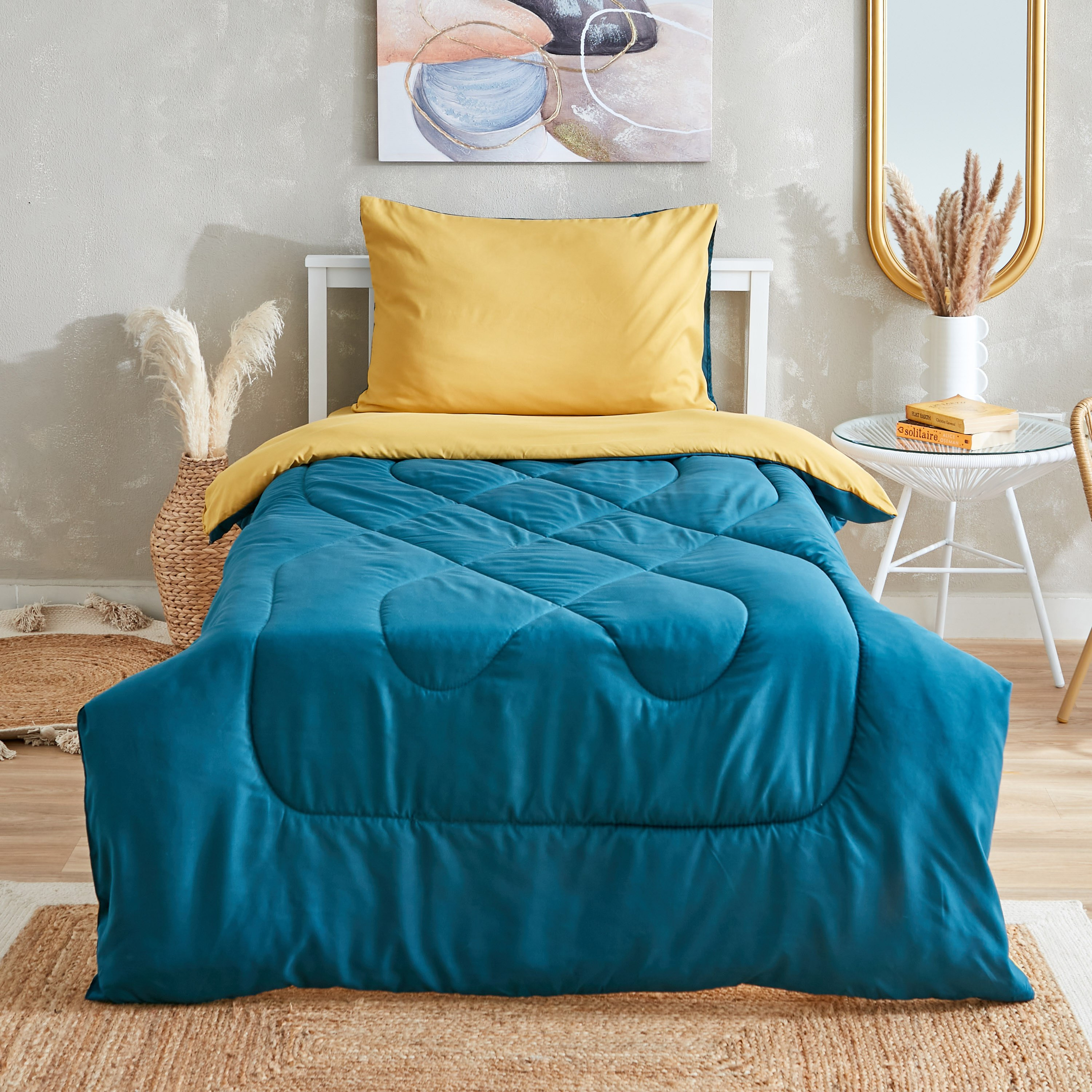 Derby 2-Piece Reversible Microfibre Single Comforter Set - 135x220 cm-hbxkidsandyouth-beddingandfurnishings-comfortersets-image-3