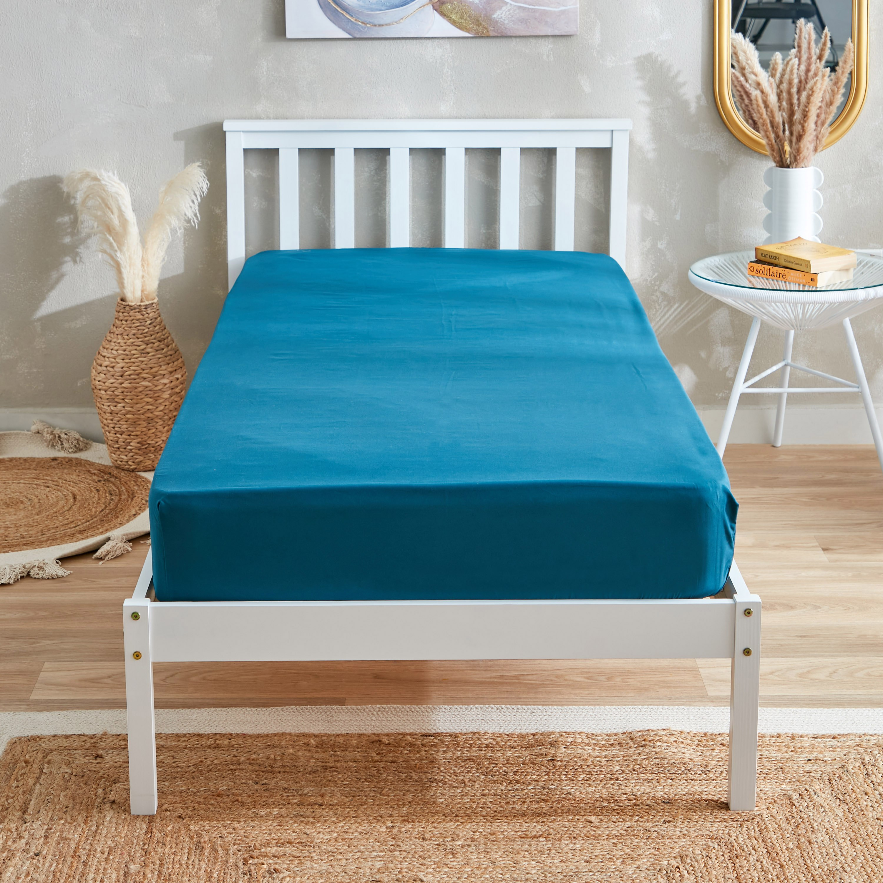 شرشف مطاطي فردي سادة ألياف دقيقة من ديربي - 90x190+20 سم-hbxhomeware-hbxbedroom-image-3