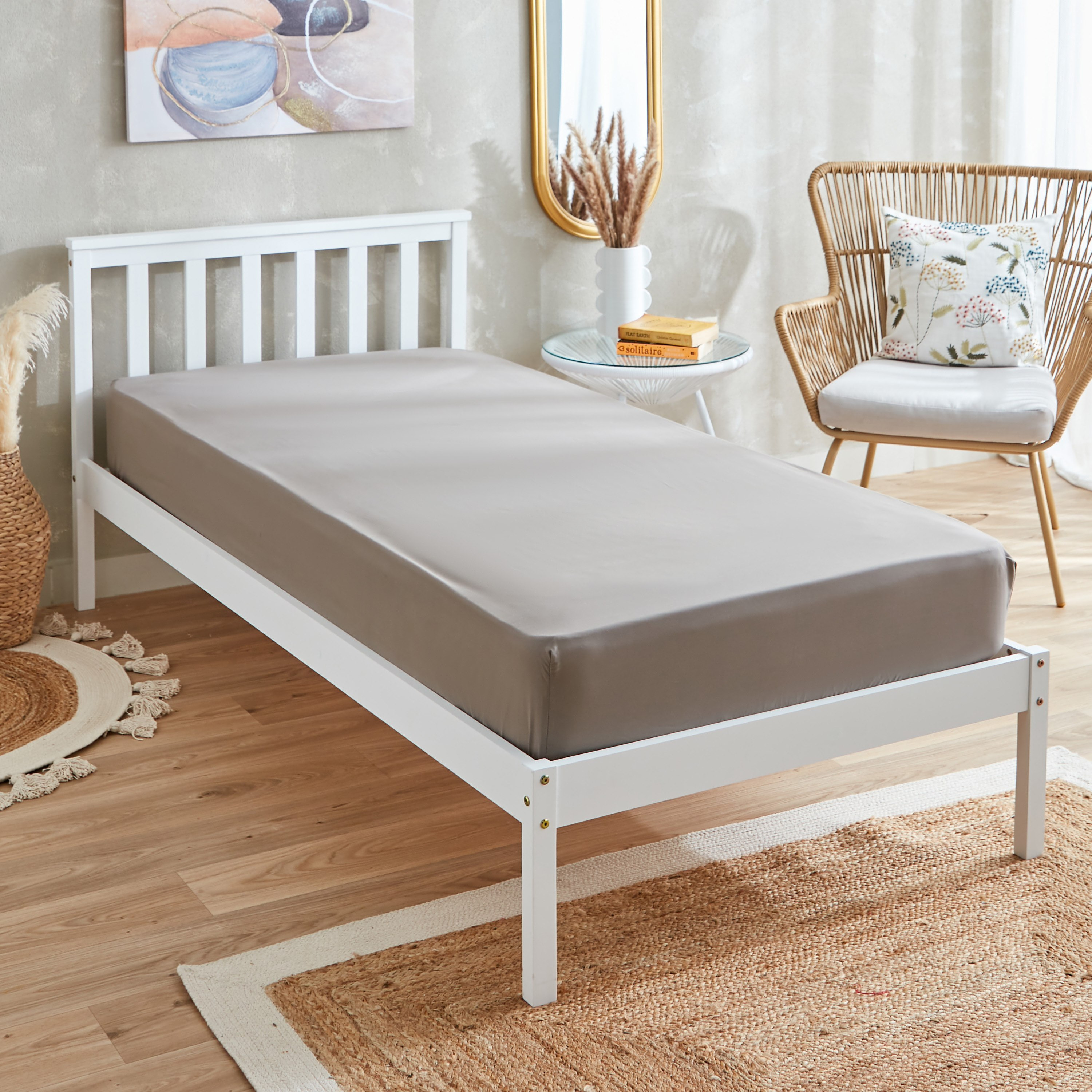 شرشف مطاطي فردي سادة من الألياف الدقيقة من ديربي - 90x190+20 سم-hbxhomeware-hbxbedroom-image-1