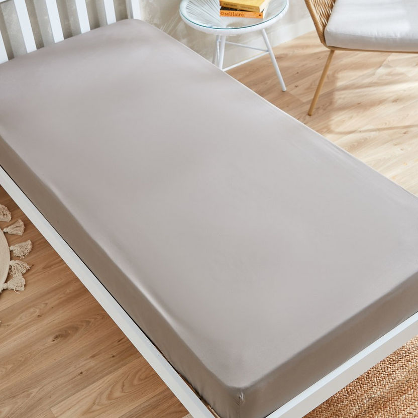 Derby Single Solid Microfibre Fitted Sheet - 90x190+20 cm-Sheets and Pillow Covers-image-3