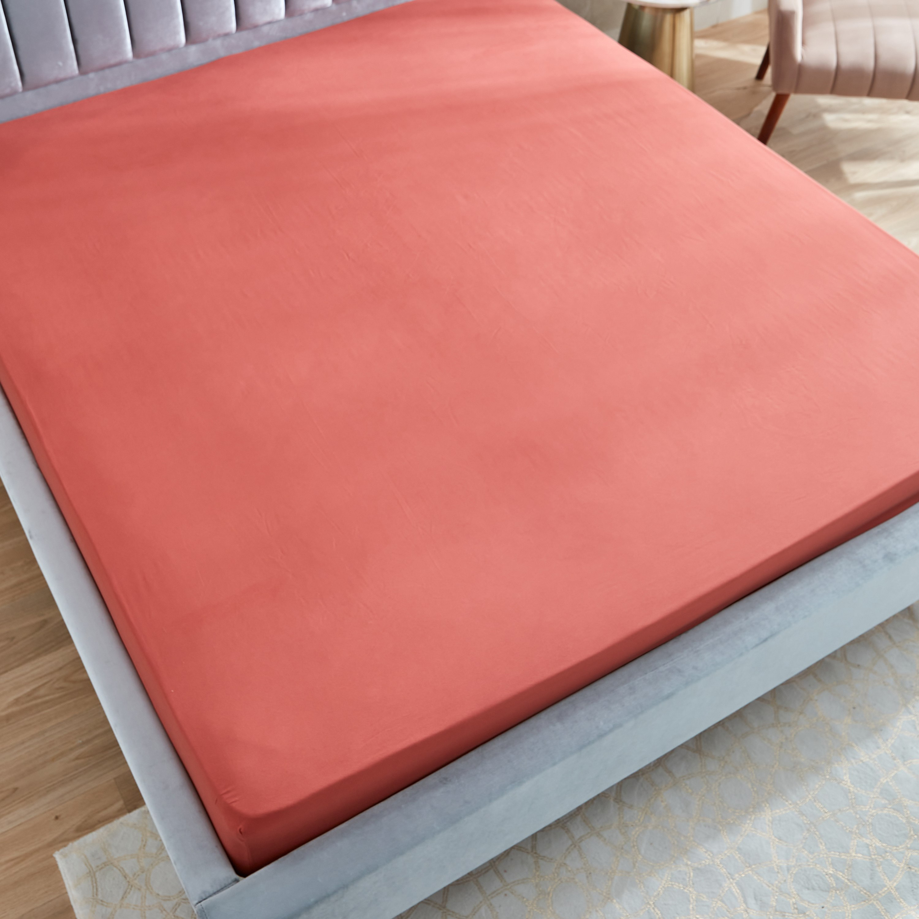 شرشف مطاطي كينج سادة من الألياف الدقيقة من ديربي - 180x200+25 سم-hbxhomeware-hbxbedroom-image-4