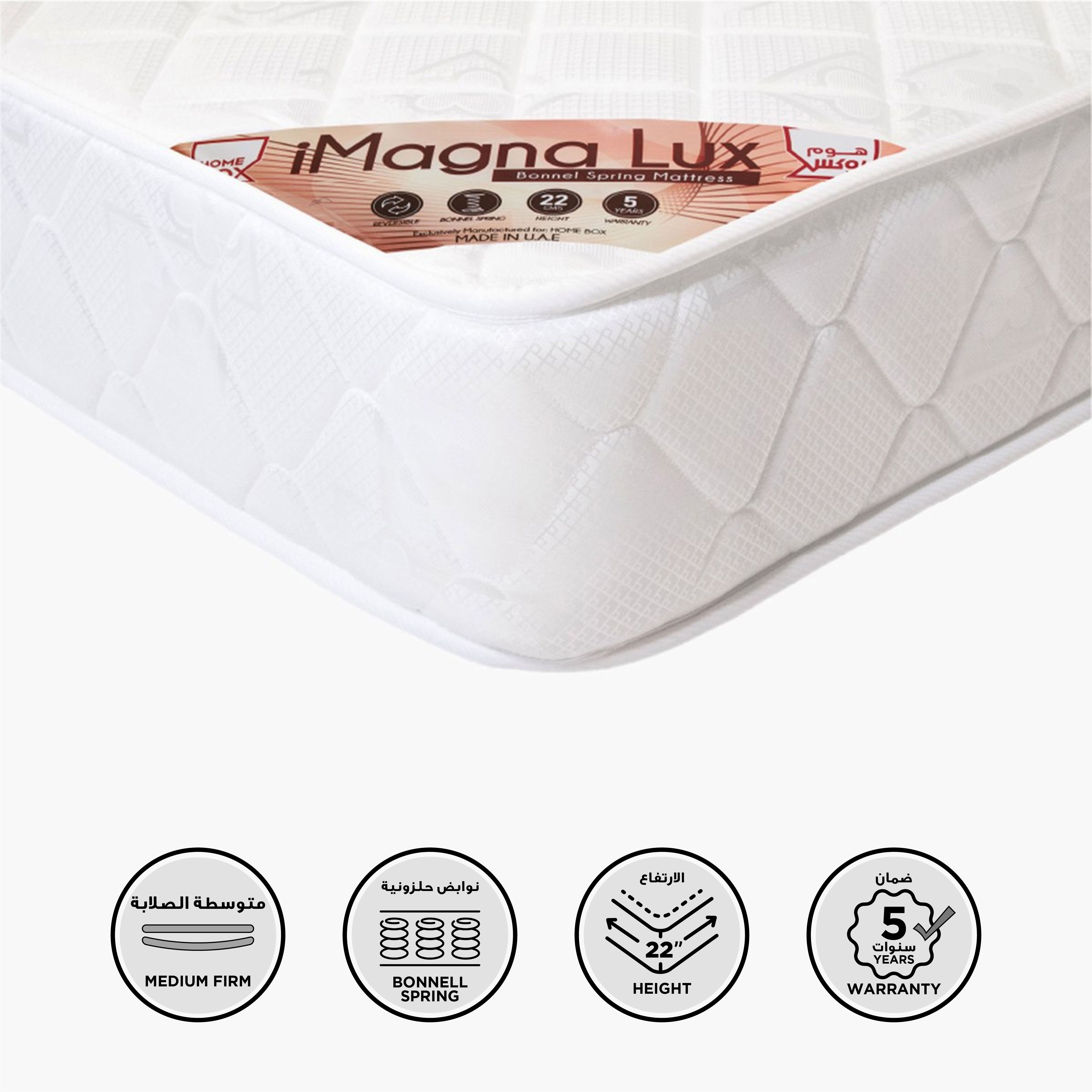 SleepEase iMagna Lux High Resilience Foam Bonnell Spring Single Mattress - 90x200x22 cm-hbxfurniture-bedroom-mattresses-single-image-1