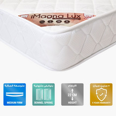 iMagna Lux Queen Foam and Bonnell Spring Mattress - 150x200x22 cms