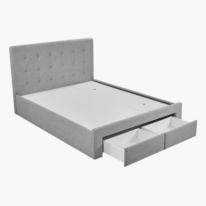 Oakland Twin Upholstered Bed with 2 Drawers - 140x200 cms