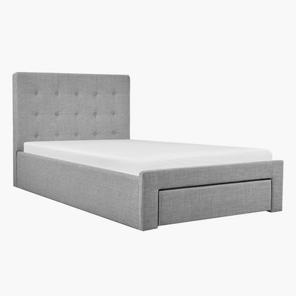 Oakland Twin Upholstered Bed with Drawer - 120x200 cms