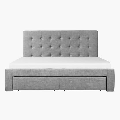 Oakland Queen Upholstered Bed with 2 Drawers - 160x200 cms