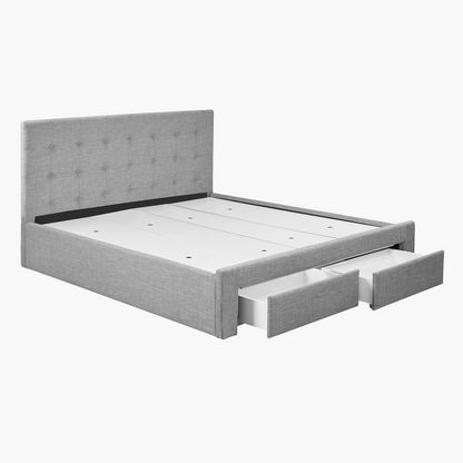 Oakland King Upholstered Bed with 2 Drawers - 180x200 cms