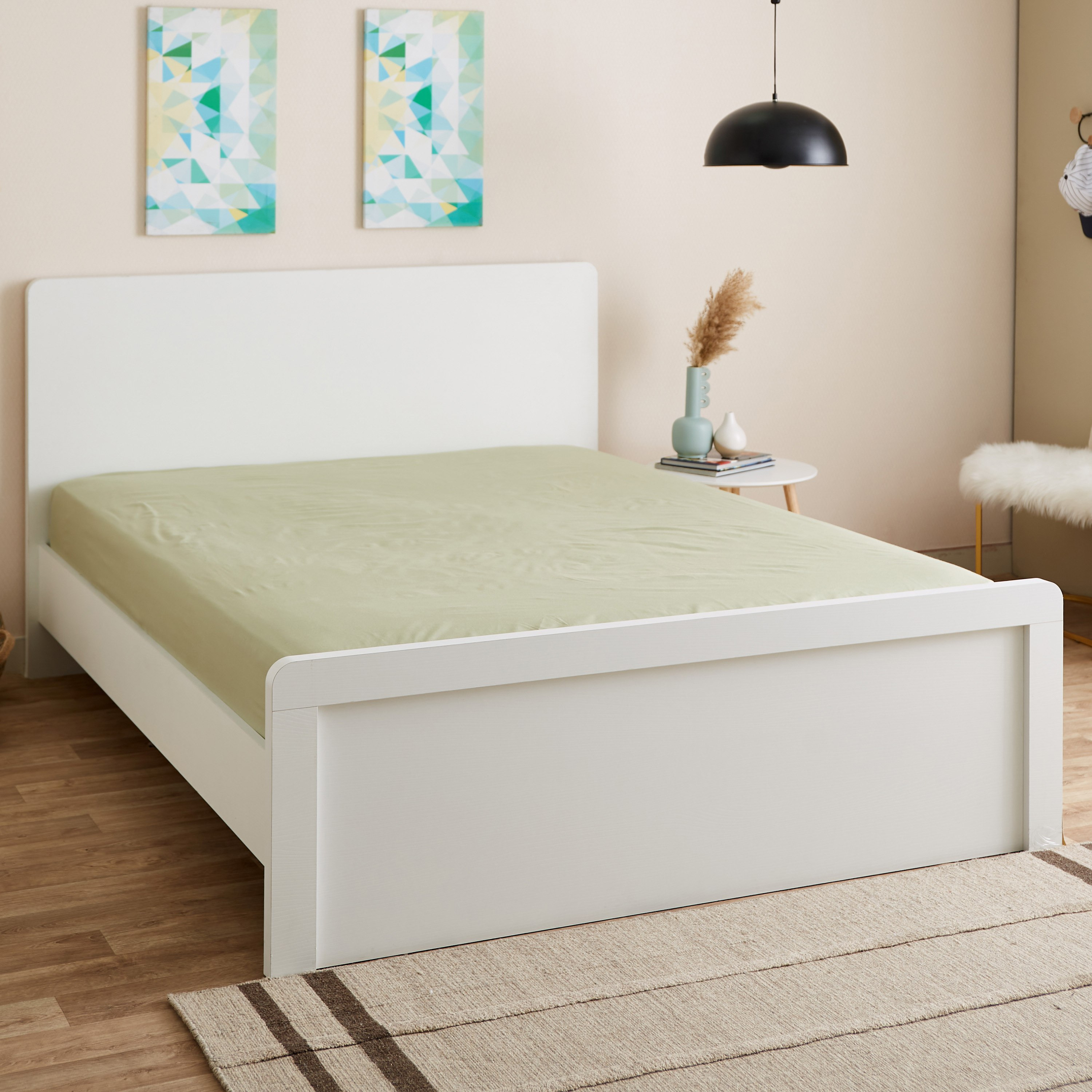 شرشف مطّاطي مزدوج بولي قطن من بريستول - 140x200+25 سم-hbxhomeware-hbxbedroom-image-1