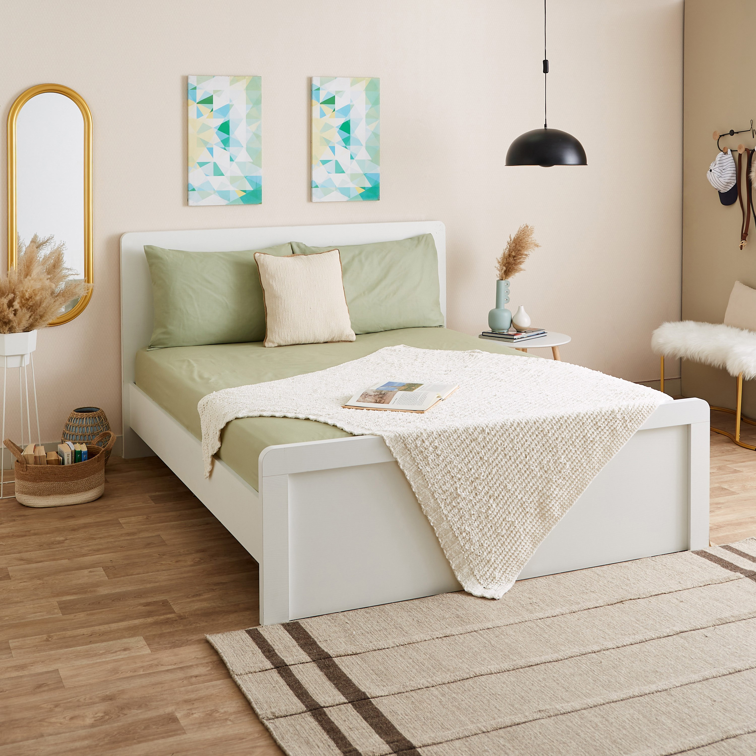 شرشف مطّاطي مزدوج بولي قطن من بريستول - 140x200+25 سم-hbxhomeware-hbxbedroom-image-7