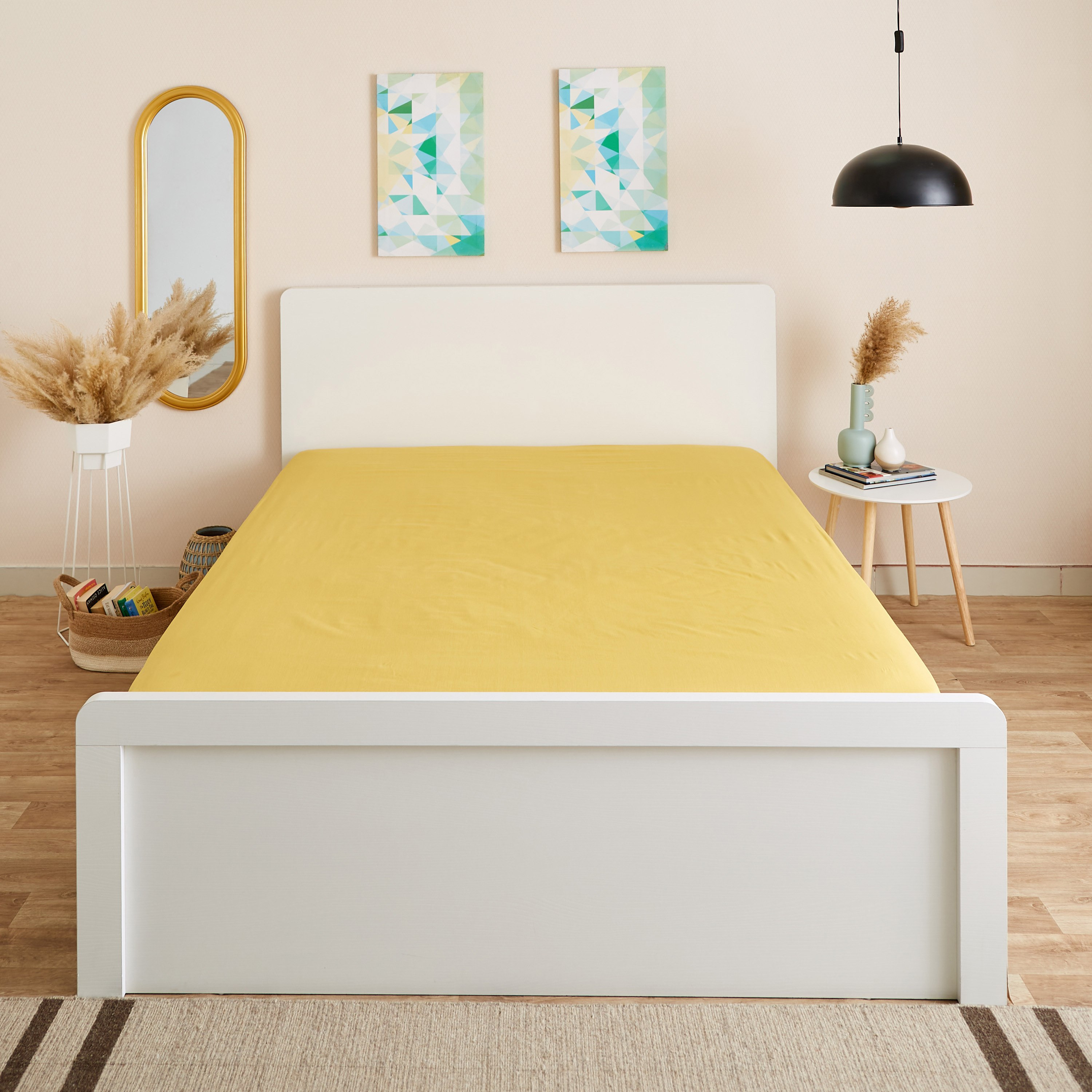 شرشف مطّاطي مزدوج بولي قطن من بريستول - 140x200+25 سم-hbxhomeware-hbxbedroom-image-2