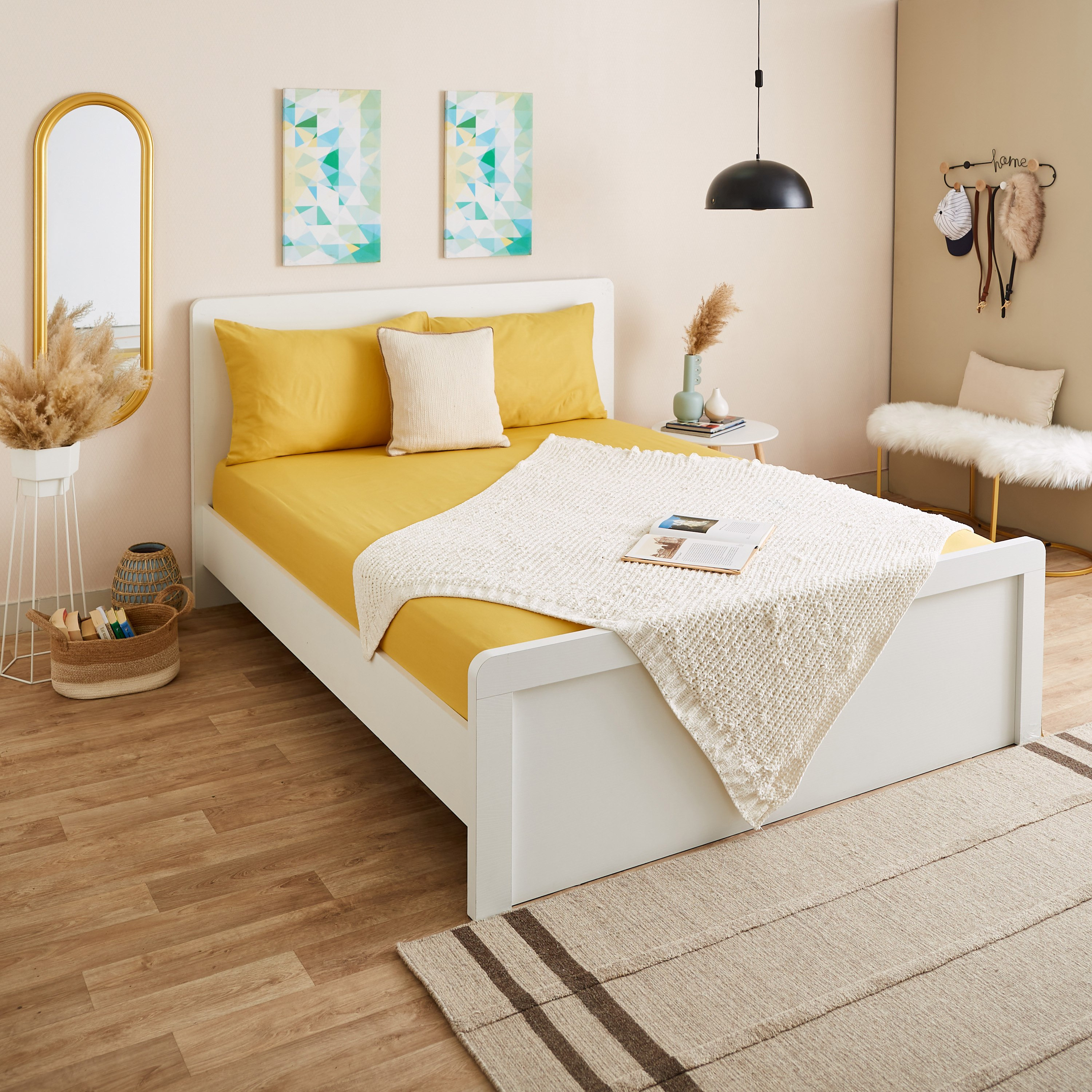 شرشف مطّاطي مزدوج بولي قطن من بريستول - 140x200+25 سم-hbxhomeware-hbxbedroom-image-7