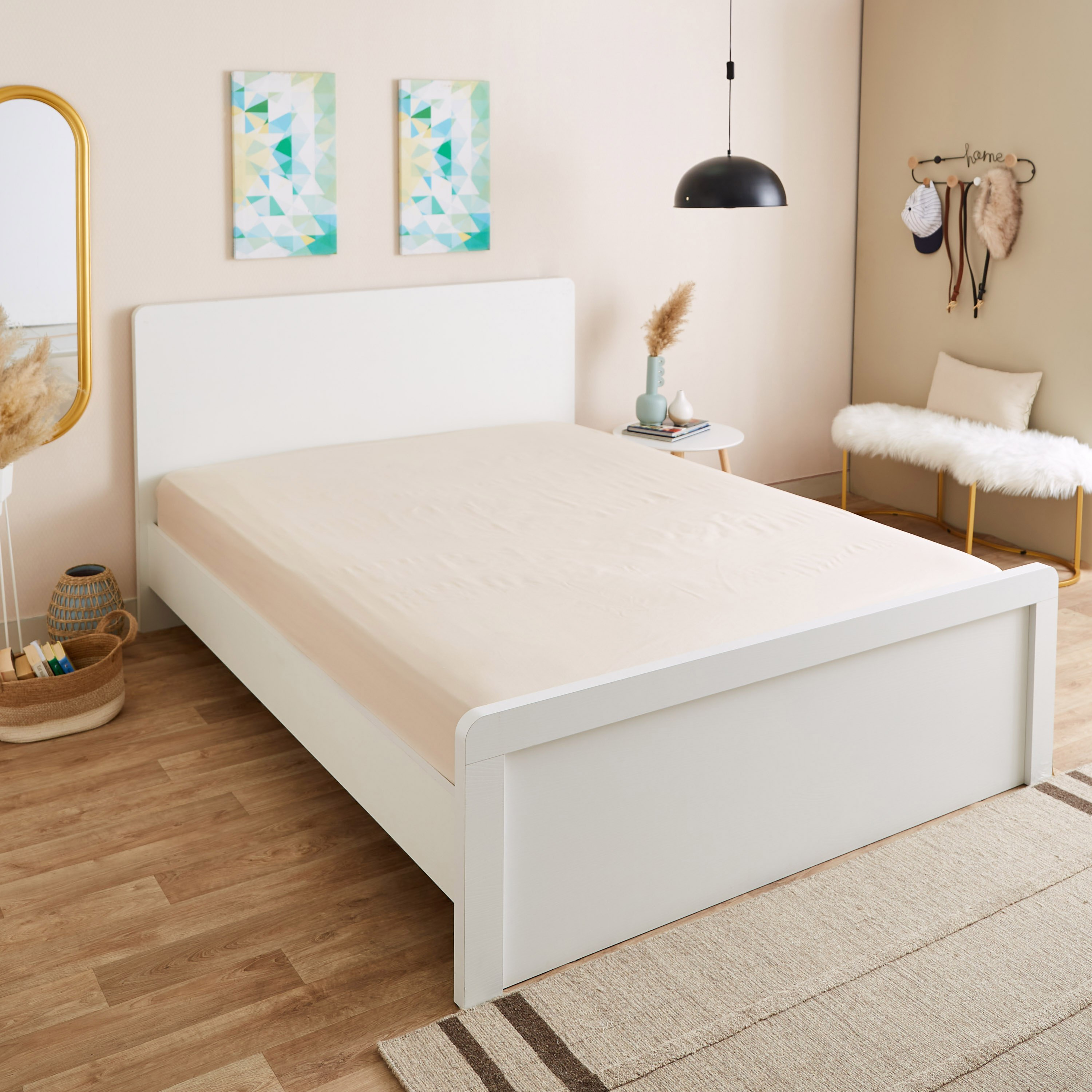 شرشف مطّاطي بولي قطن مقاس مزدوج من بريستول - 140x200+25 سم-hbxhomeware-hbxbedroom-image-1