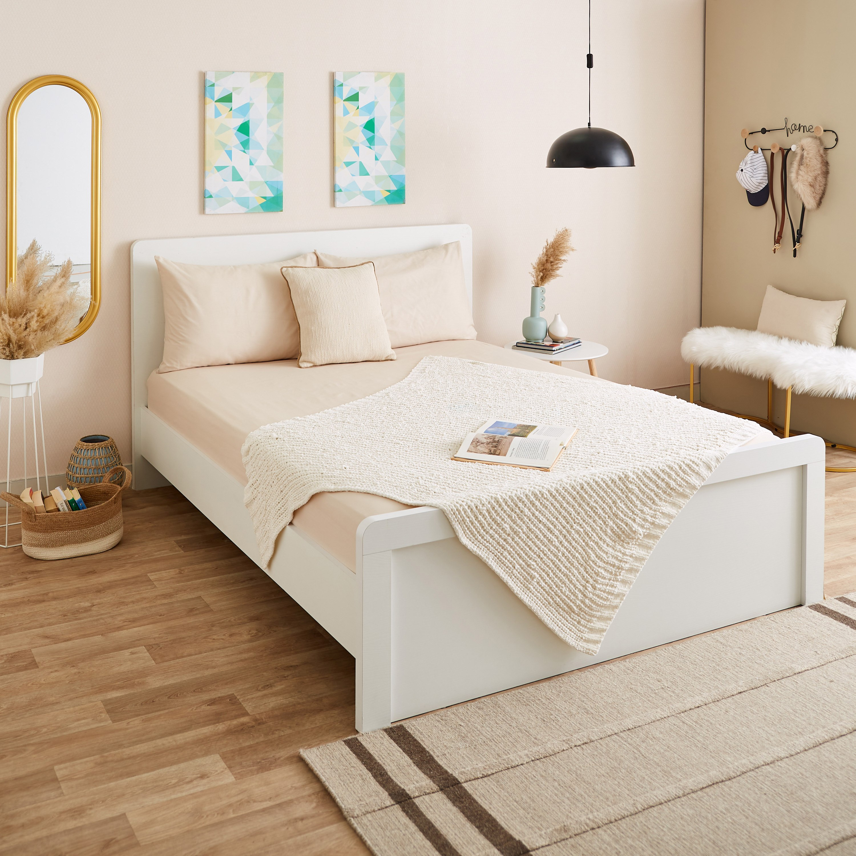 شرشف مطّاطي بولي قطن مقاس مزدوج من بريستول - 140x200+25 سم-hbxhomeware-hbxbedroom-image-7