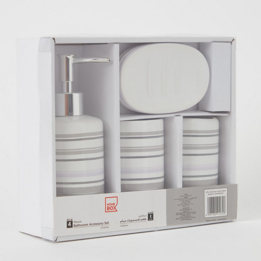 Nexus 4-Piece Ceramic Bathroom Accessory Set-Bathroom Sets-image-5