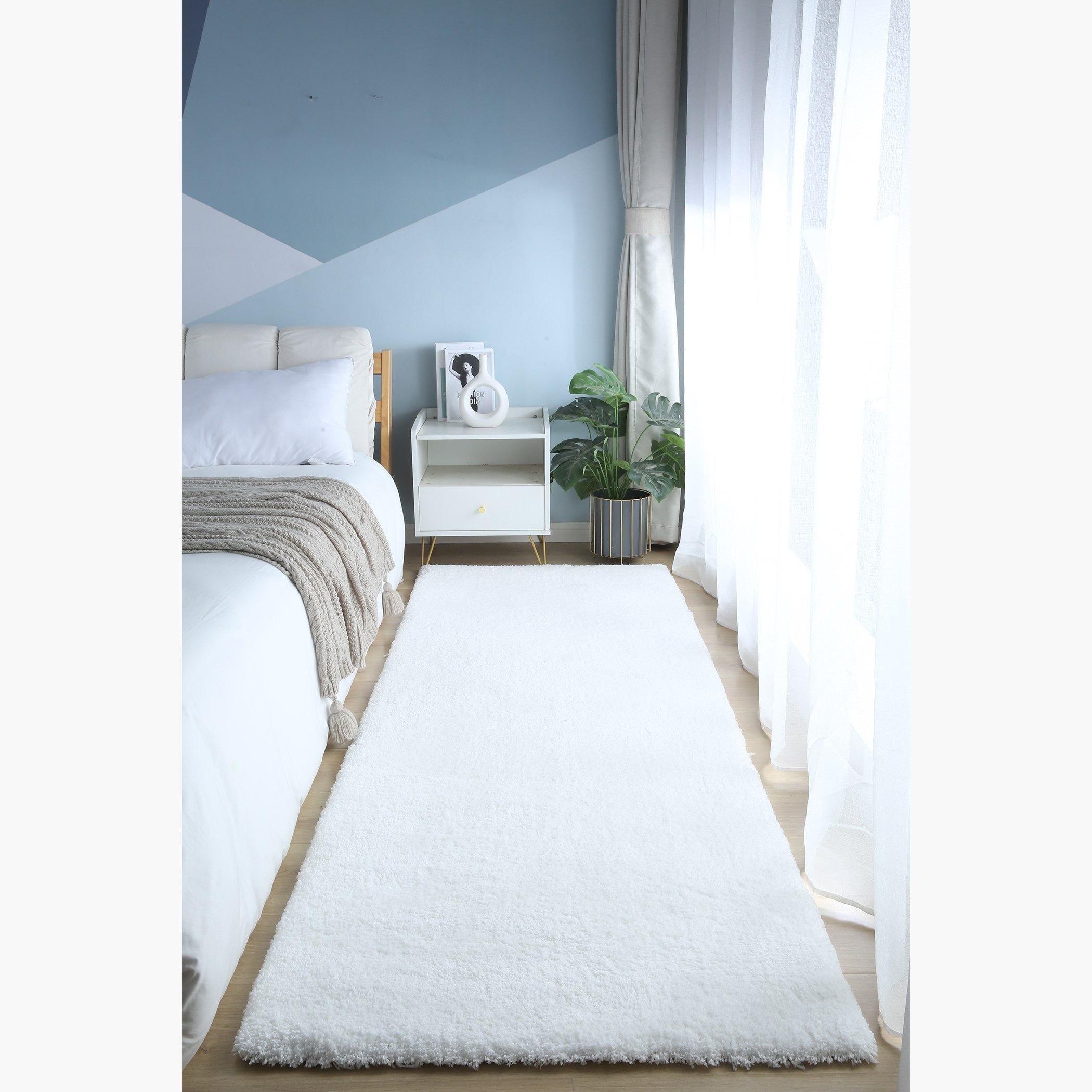 سجادة من الألياف الدقيقة من لاكشري - 80x230 سم-hbxdecorandfurnishings-floorcoverings-rugs-image-1