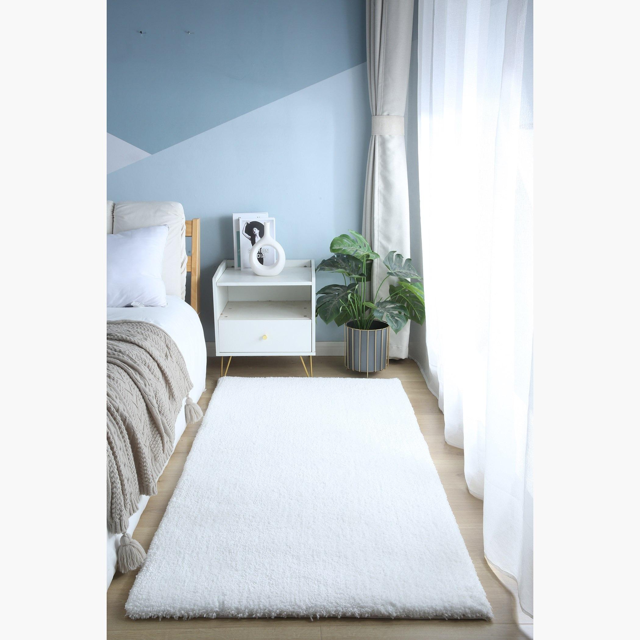 سجادة من الألياف الدقيقة من لاكشري - 80x150 سم-hbxdecorandfurnishings-floorcoverings-rugs-image-1