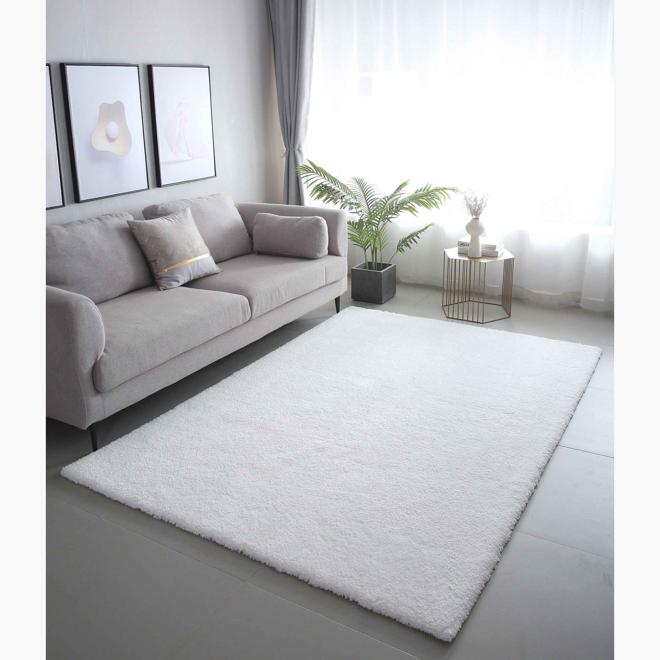 سجادة من الألياف الدقيقة من لاكشري - 150x220 سم-hbxdecorandfurnishings-floorcoverings-rugs-image-1