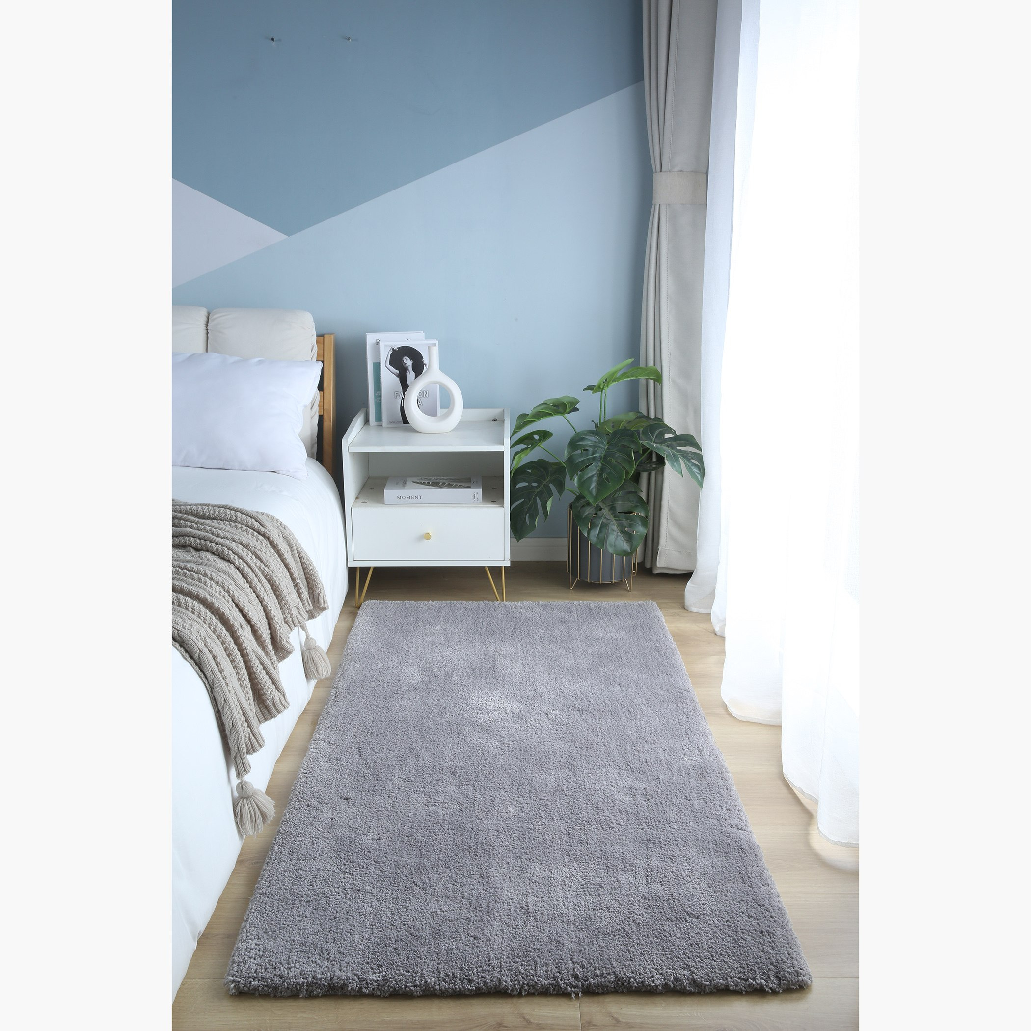 سجادة من الألياف الدقيقة من لاكشري - 80x150 سم-hbxdecorandfurnishings-floorcoverings-rugs-image-1