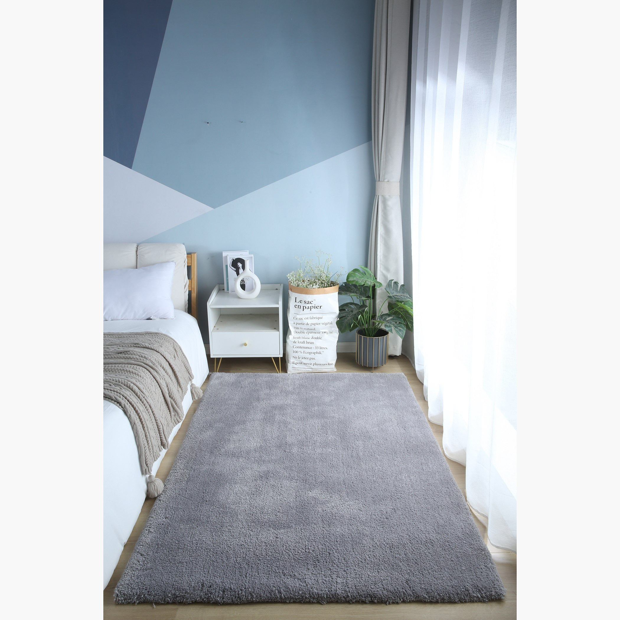 سجادة من الألياف الدقيقة من لاكشري - 120x170 سم-hbxdecorandfurnishings-floorcoverings-rugs-image-1