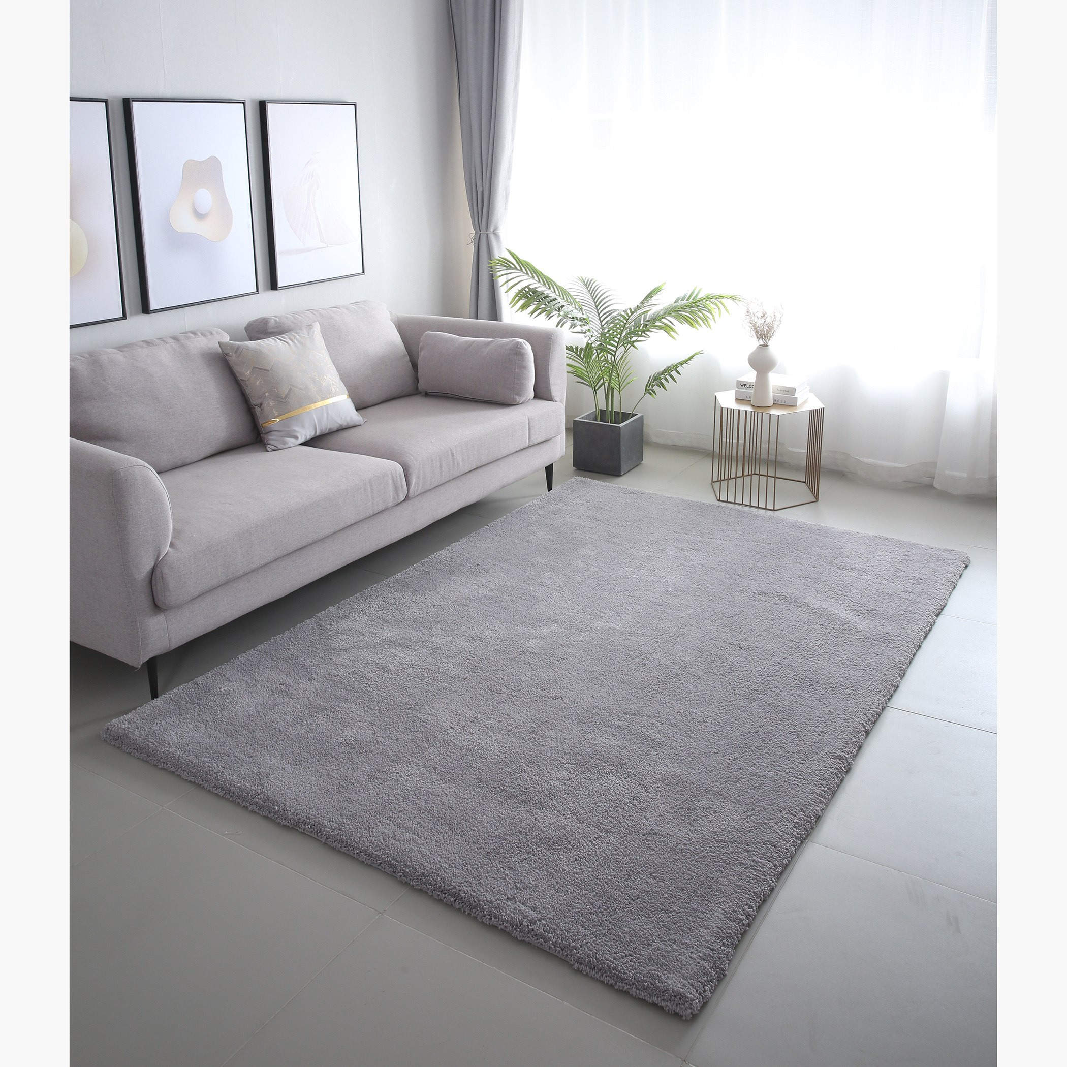 سجادة من الألياف الدقيقة من لاكشري - 150x220 سم-hbxdecorandfurnishings-floorcoverings-rugs-image-1