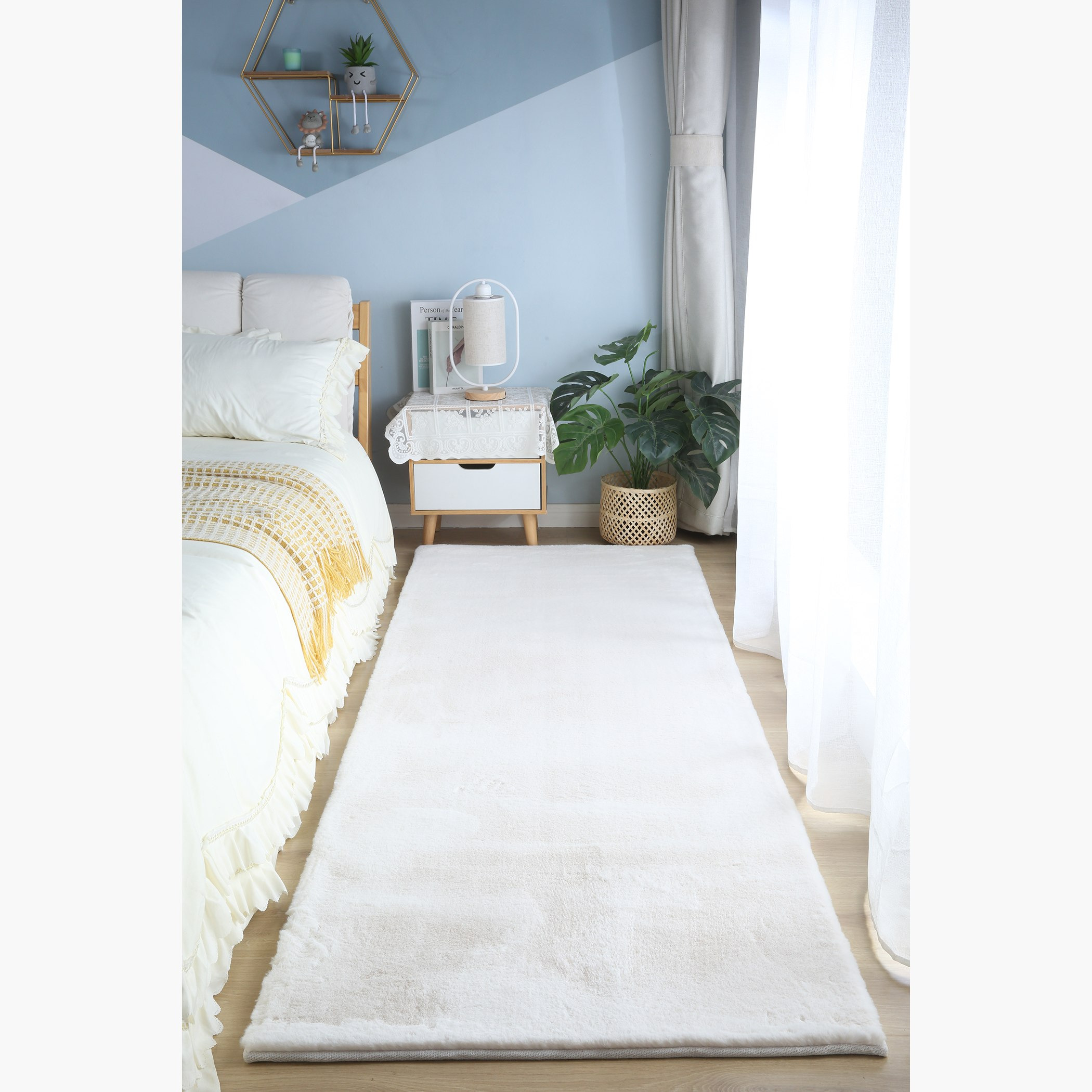 Faux Rabbit Fur Rug - 80x230 cm-hbxdecorandfurnishings-floorcoverings-rugs-image-1
