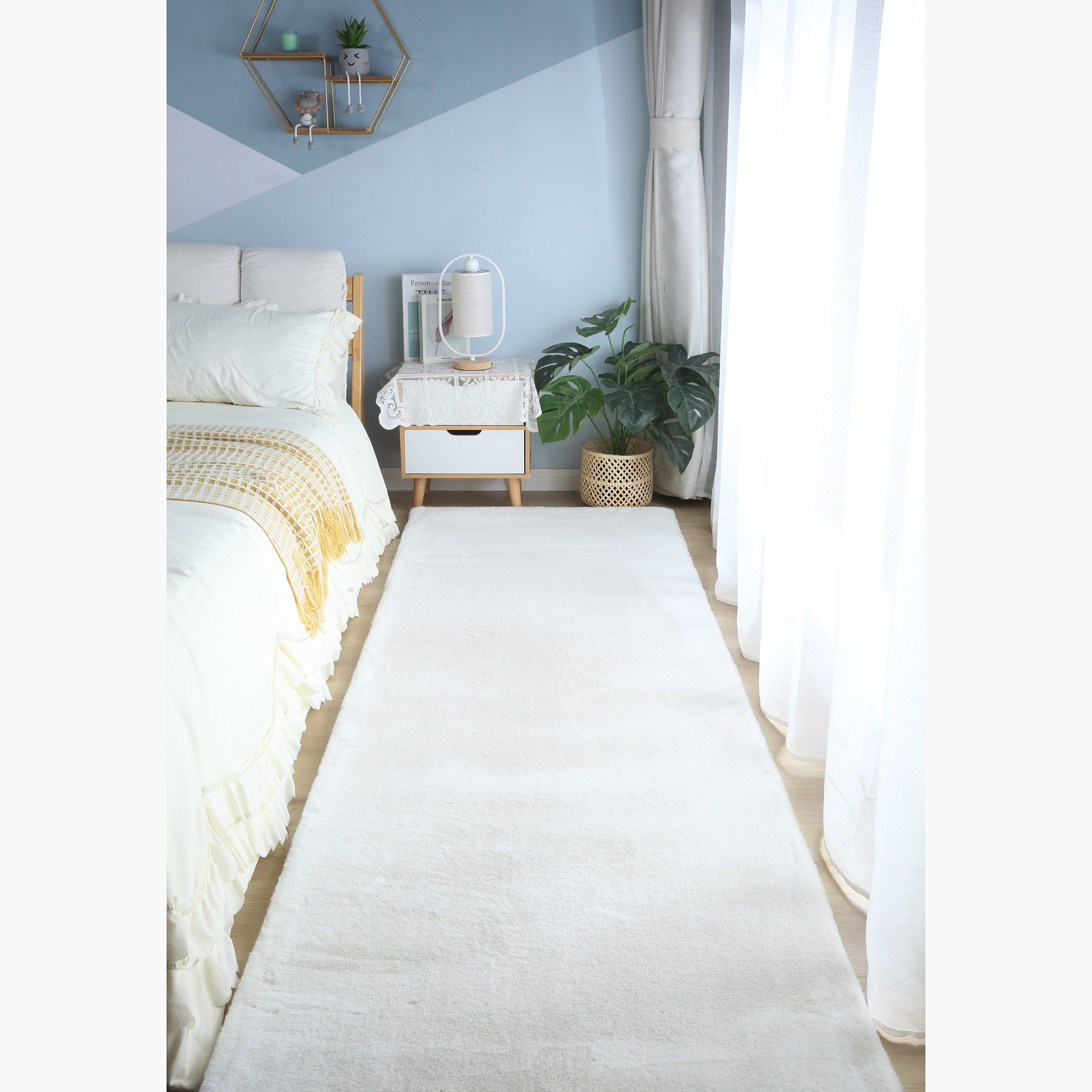 Faux Rabbit Fur Rug - 80x300 cm-hbxdecorandfurnishings-floorcoverings-rugs-image-1