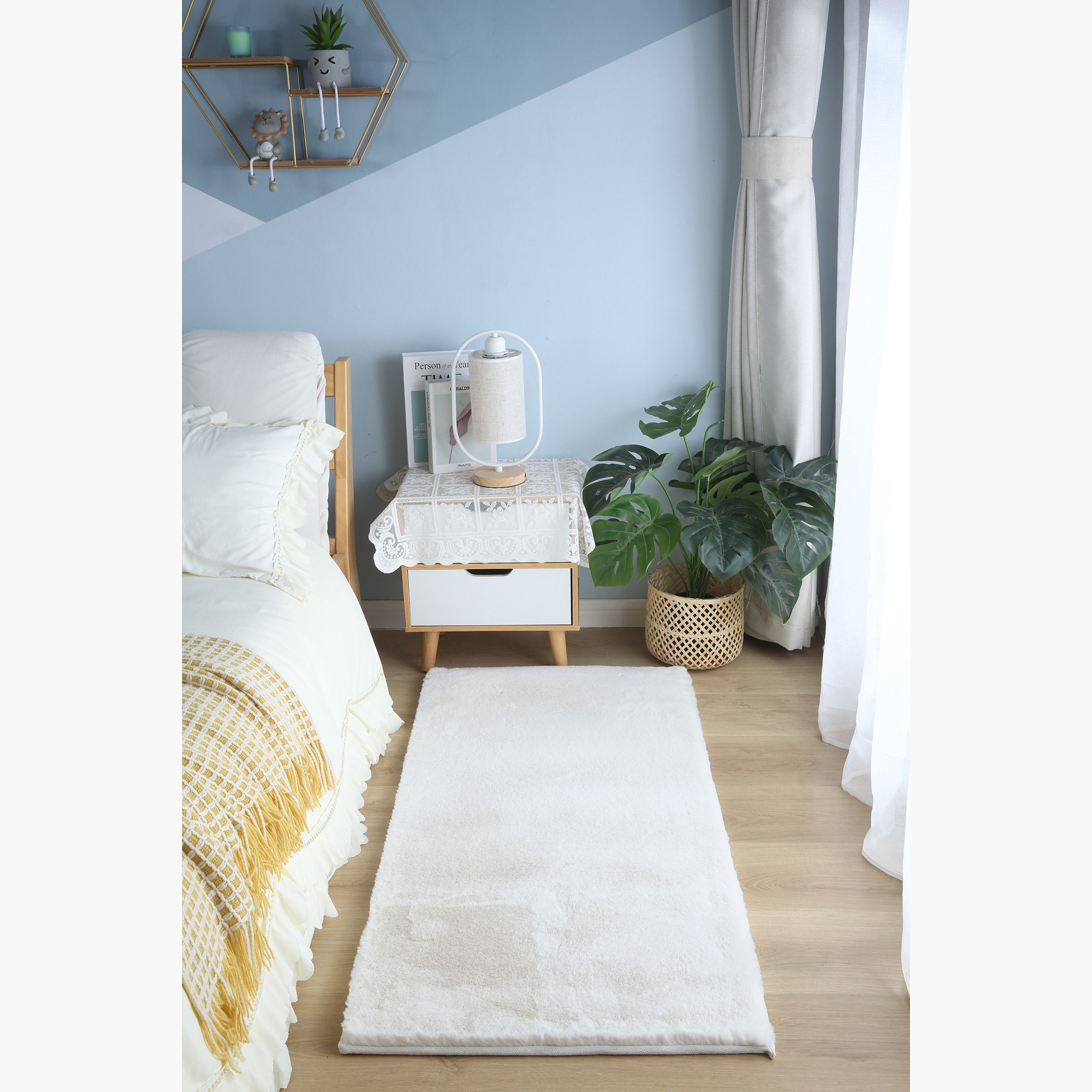 Faux Rabbit Fur Rug - 60x120 cm-hbxdecorandfurnishings-floorcoverings-rugs-image-1