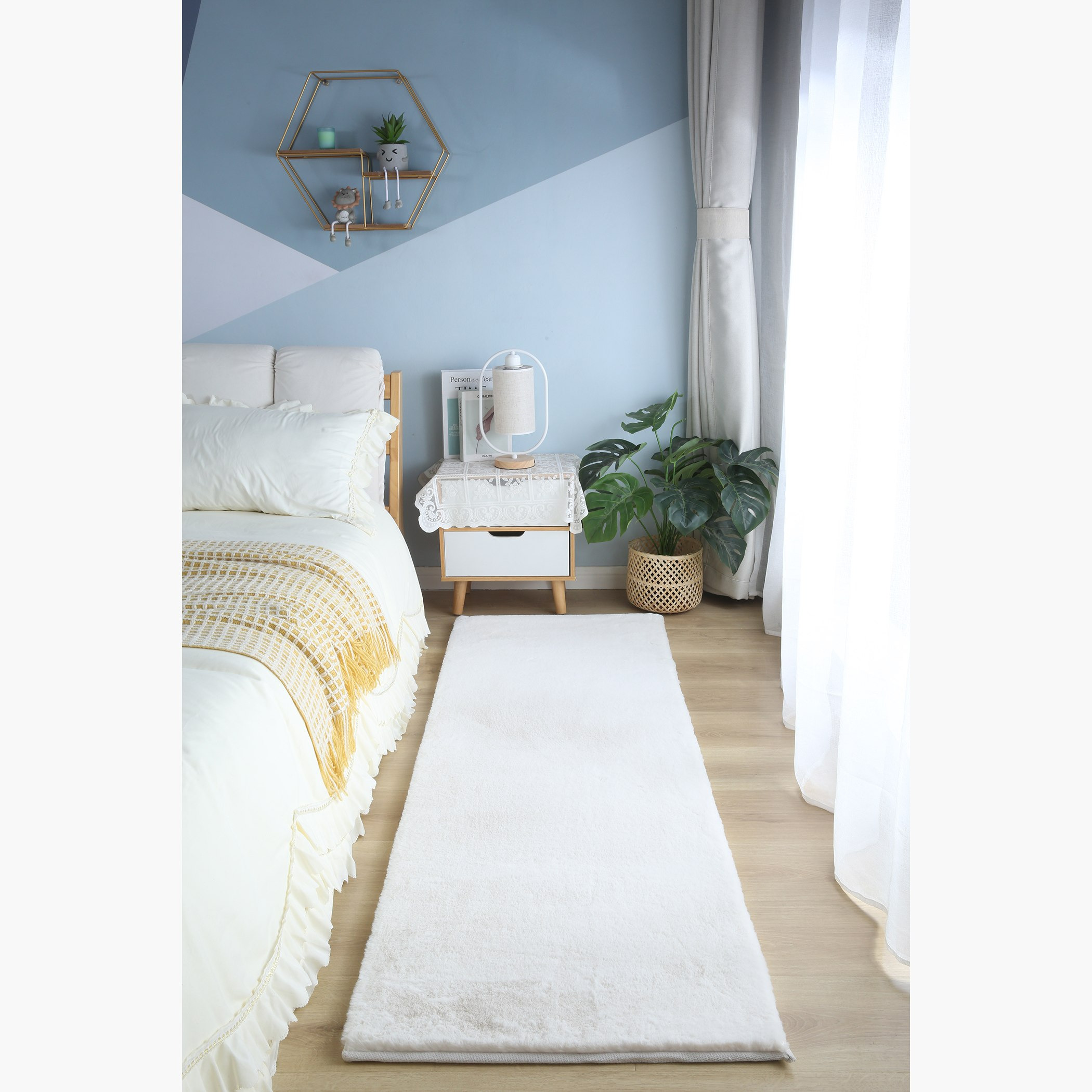 Faux Rabbit Fur Rug - 60x180 cm-hbxdecorandfurnishings-floorcoverings-rugs-image-1