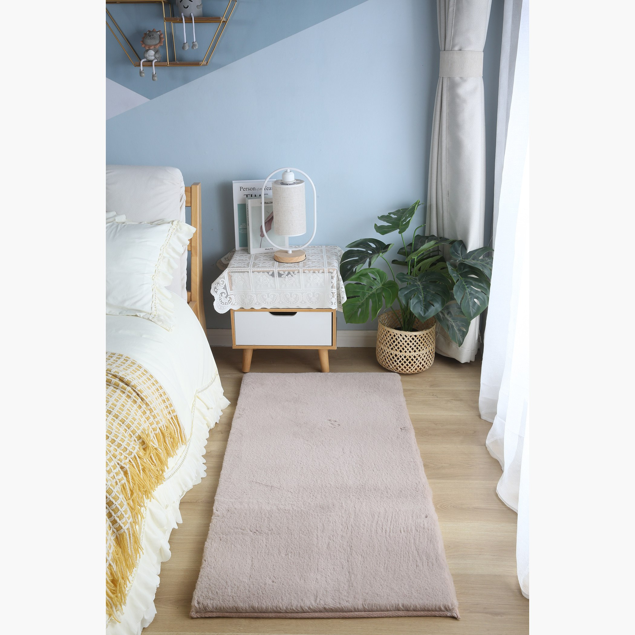 Faux Rabbit Fur Rug - 60x120 cm-hbxdecorandfurnishings-floorcoverings-rugs-image-1