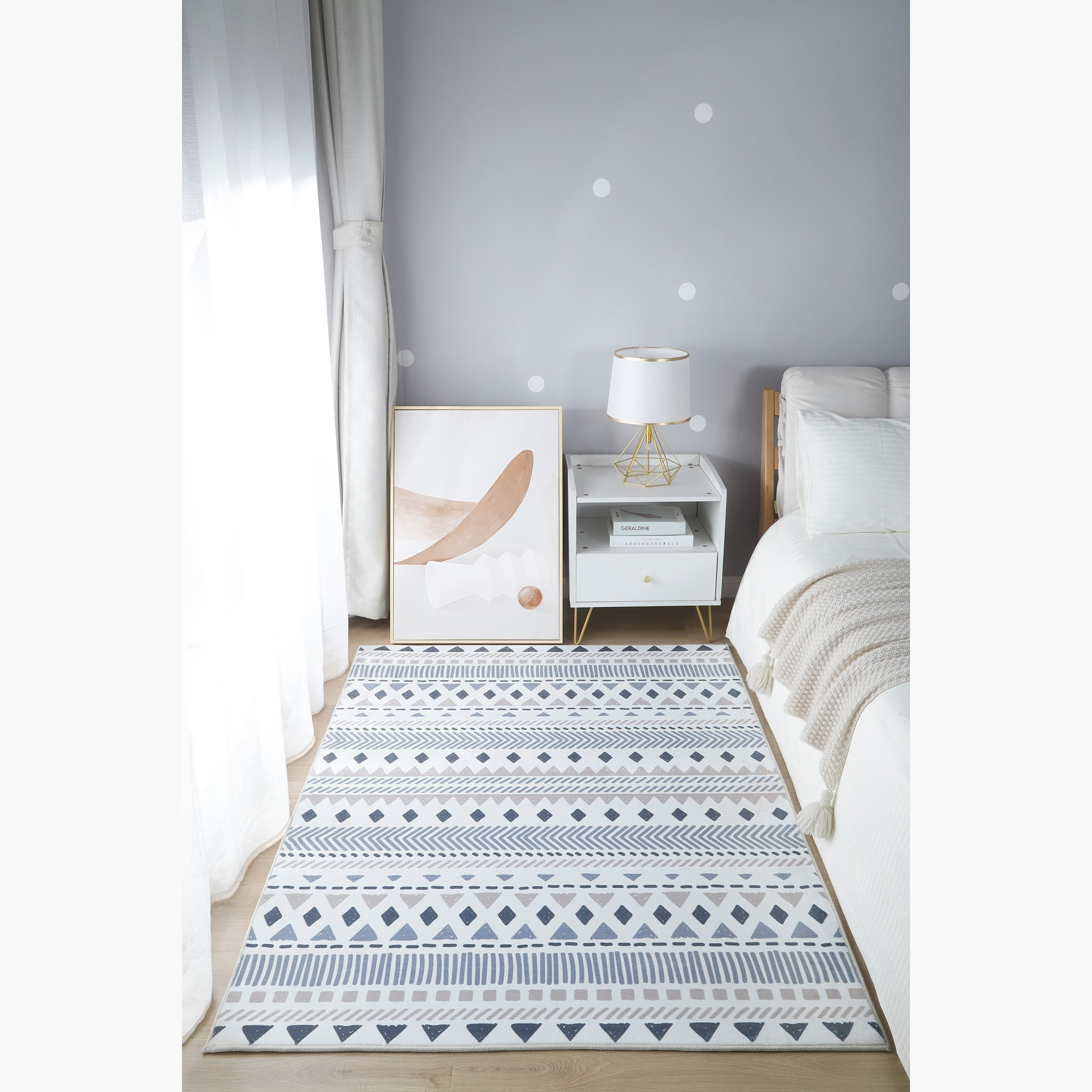 سجادة فلانيل بطبعات مخططة من أونتاريو - 110x160 سم-hbxdecorandfurnishings-floorcoverings-rugs-image-1