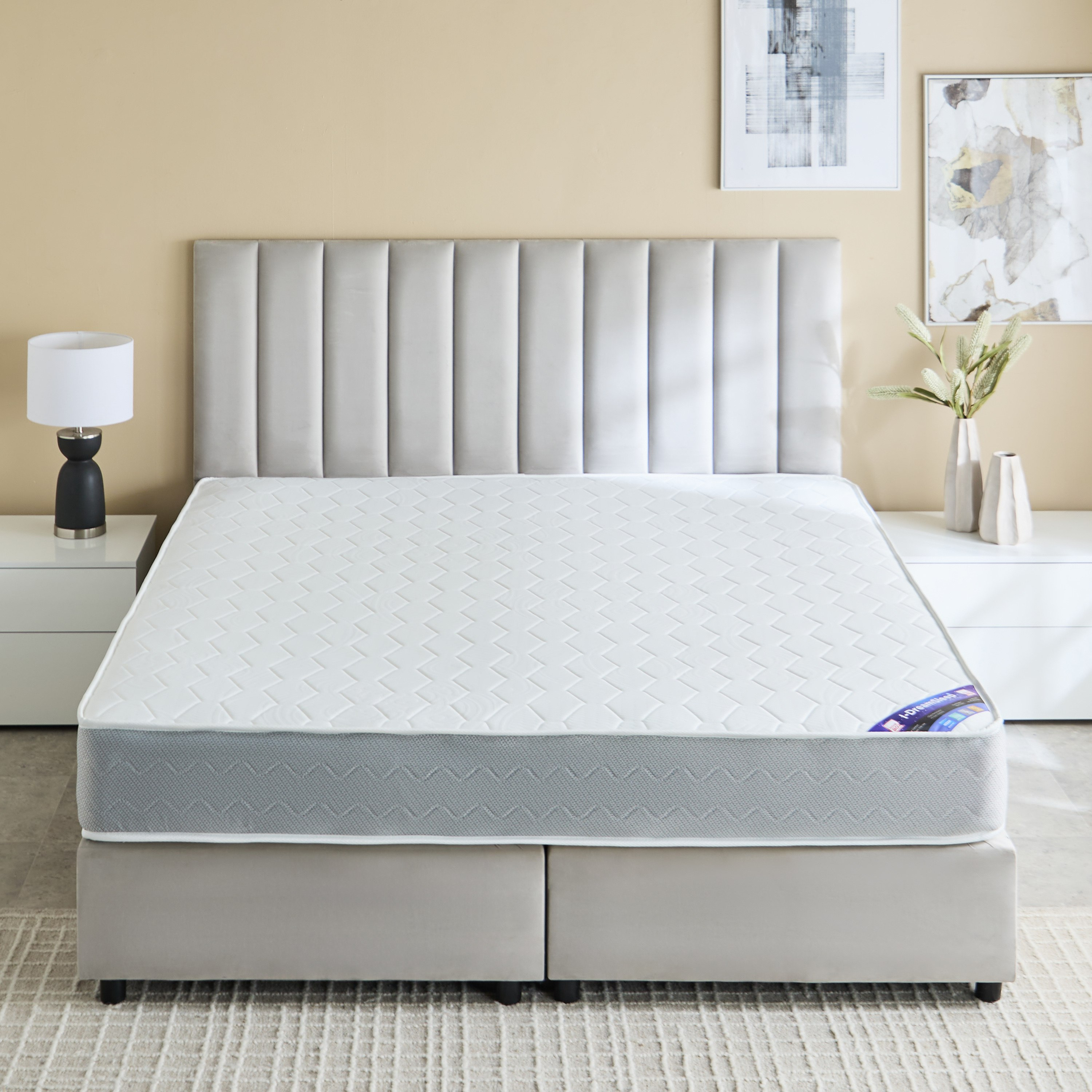 SleepEase iDreamSleep Knitted Breathable Fabric Bonnell Spring King Mattress - 180x200x21 cm-hbxfurniture-mattresses-king-image-2
