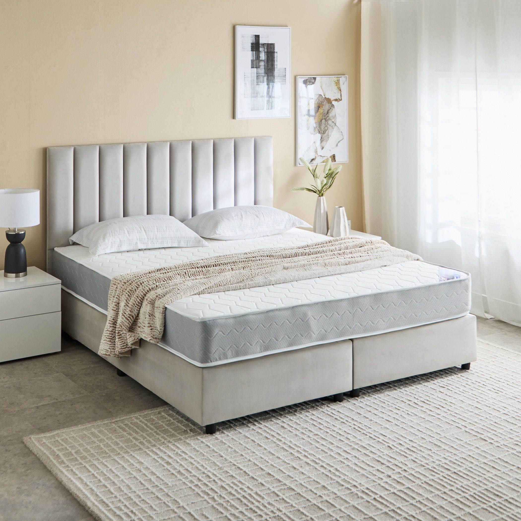 SleepEase iDreamSleep Knitted Breathable Fabric Bonnell Spring King Mattress - 180x200x21 cm-hbxfurniture-mattresses-king-image-8