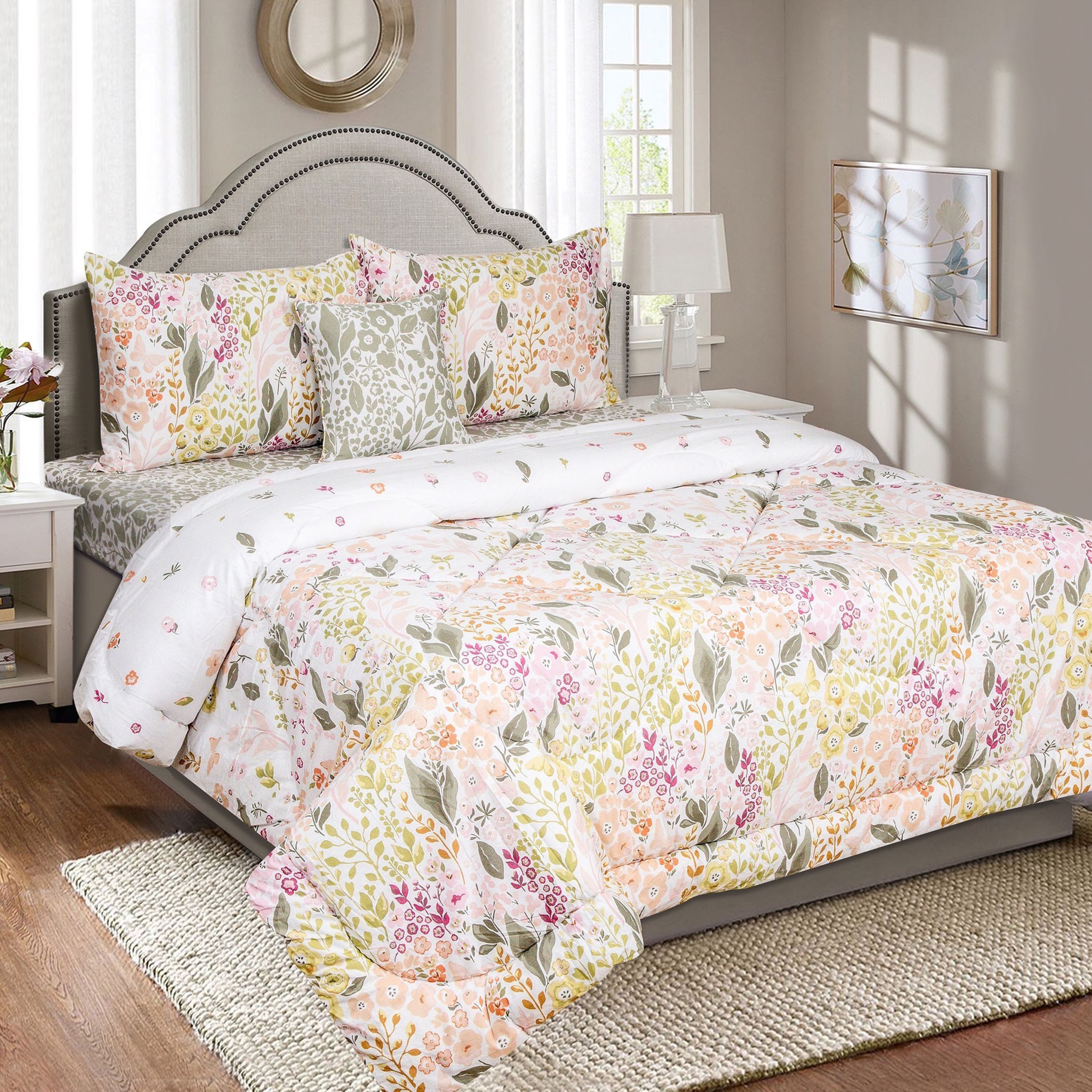 طقم لحاف مزدوج قطن بوتانيك بطبعات 5 قطع من فالنسيا - 160x220 سم-hbxhomeware-hbxdecorandfurnishings-image-1
