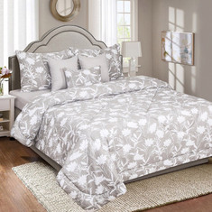 Valencia Sedum 7-Piece Printed Cotton King BIAB Comforter Set - 220x240 cms