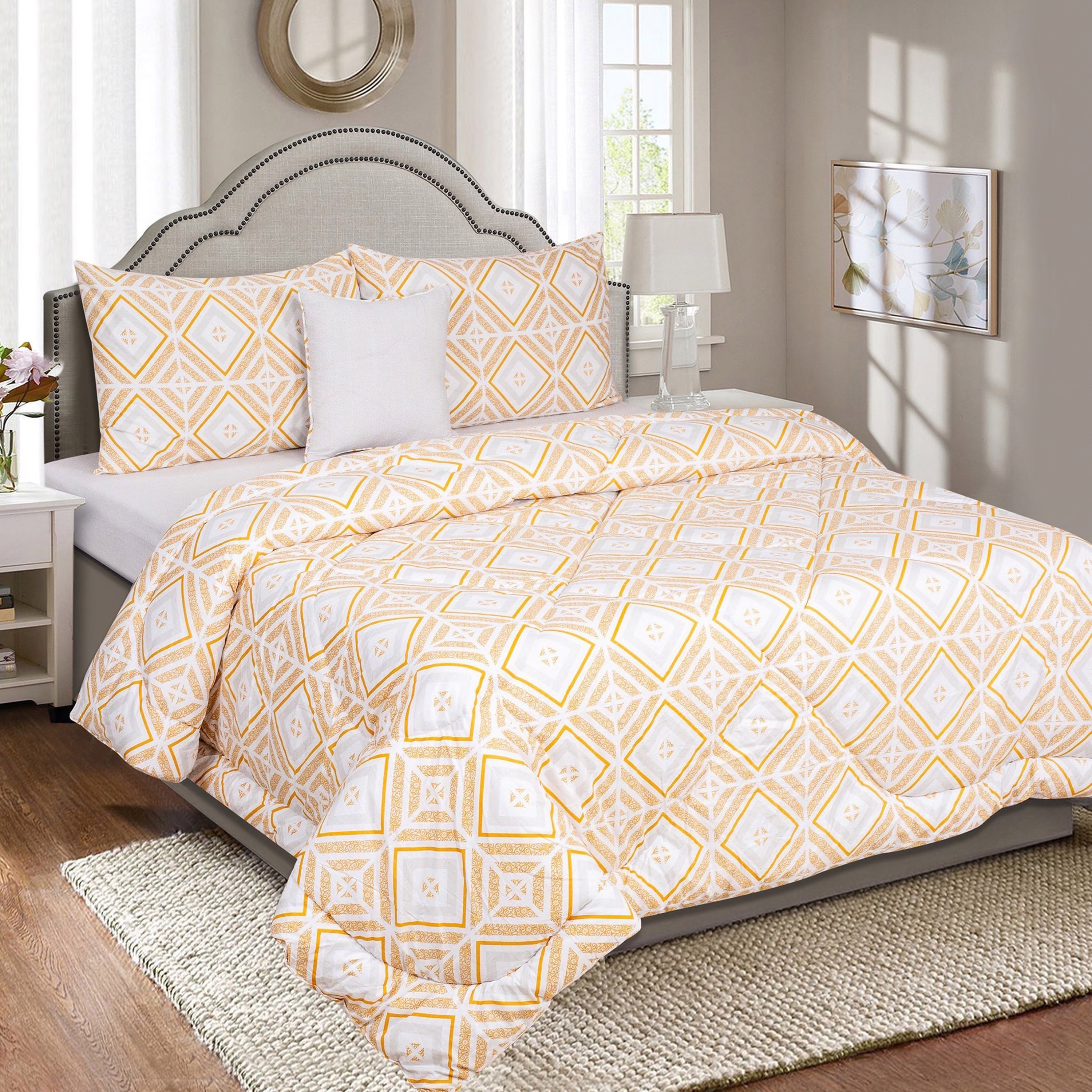 طقم لحاف قطن مزدوج بطبعات 5 قطع من فالنسيا - 160x220 سم-hbxhomeware-hbxdecorandfurnishings-image-1