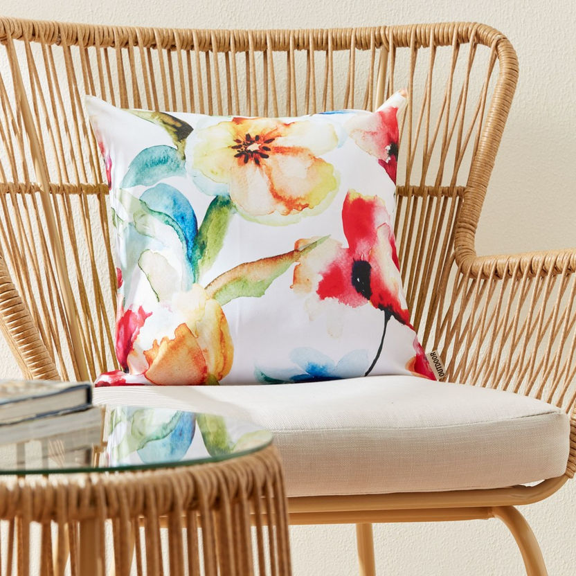 Poppy Print Outdoor Cushion Cover - 45x45 cm-Cushions and Covers-image-0